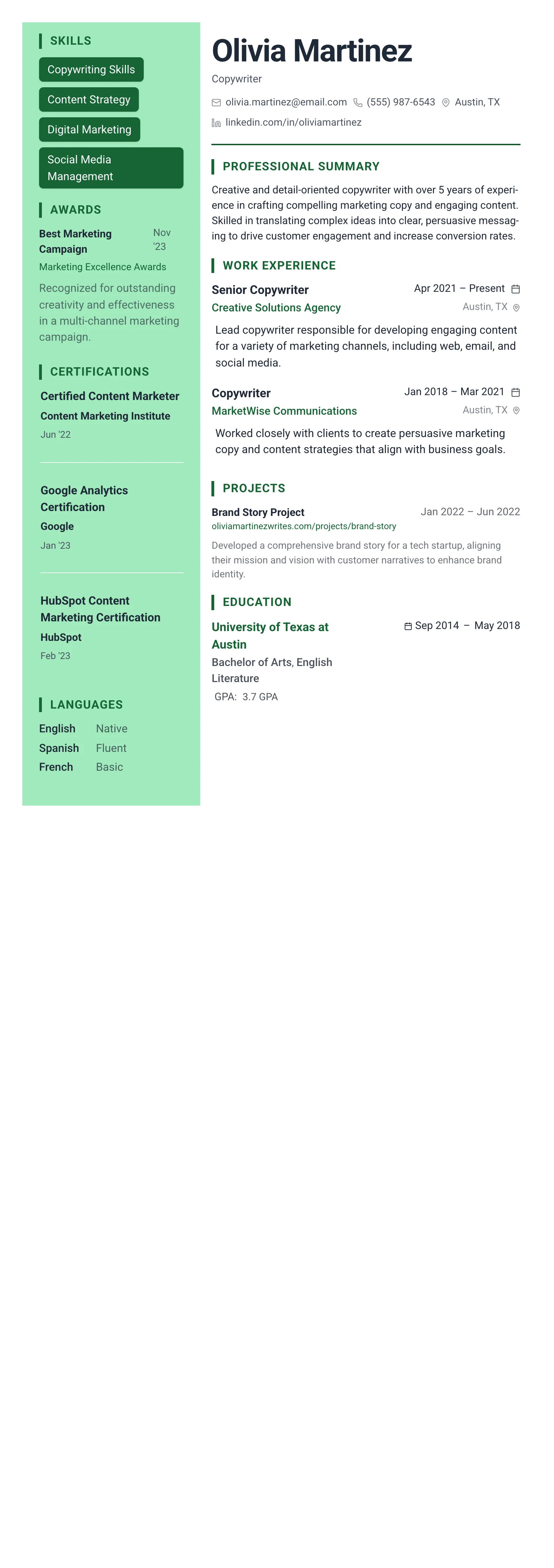 Forest Professional template preview