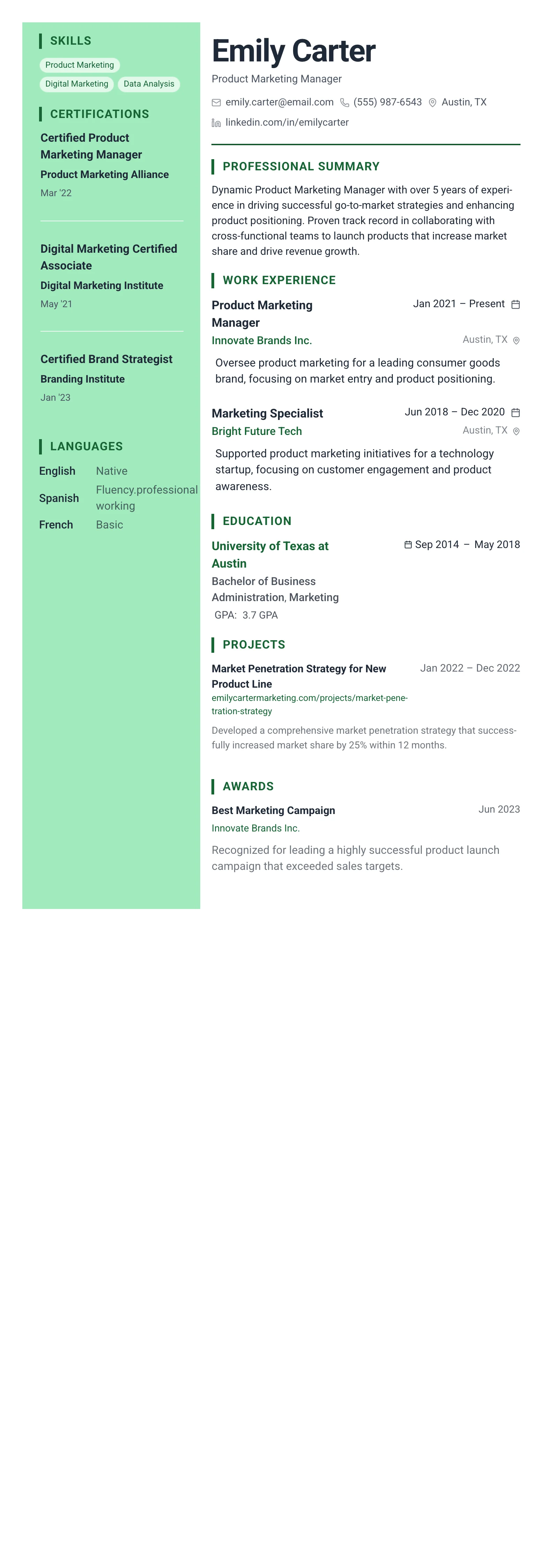 Forest Professional template preview