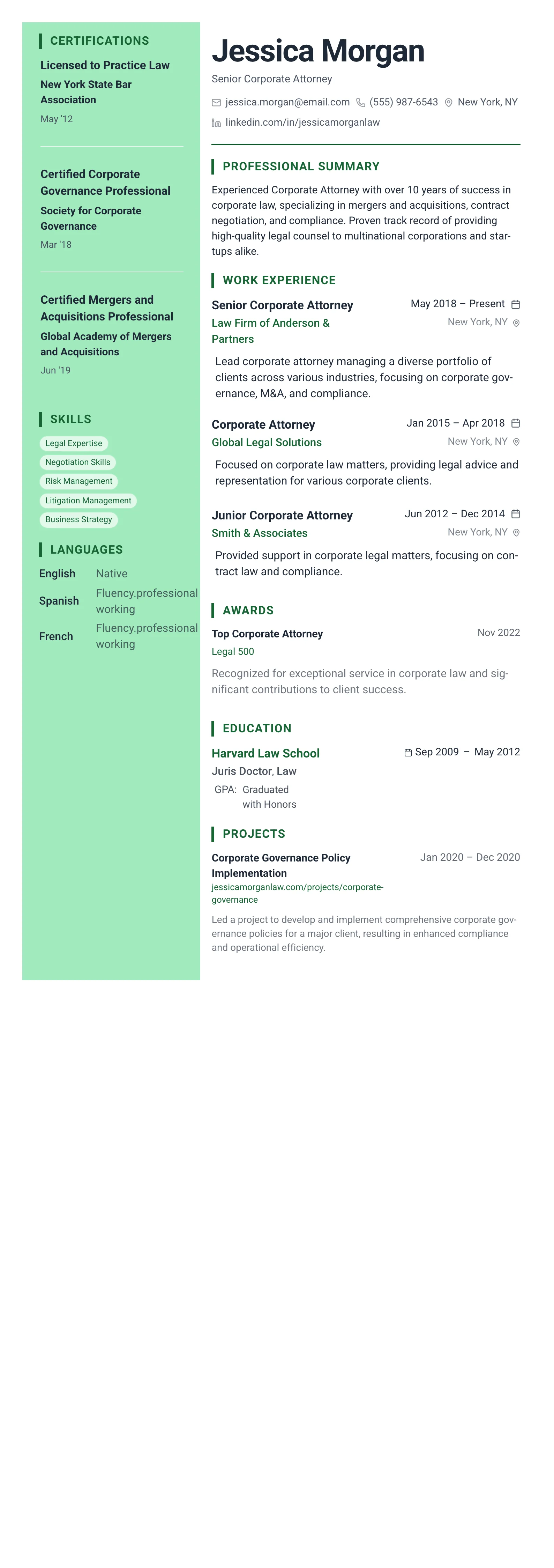 Forest Professional template preview