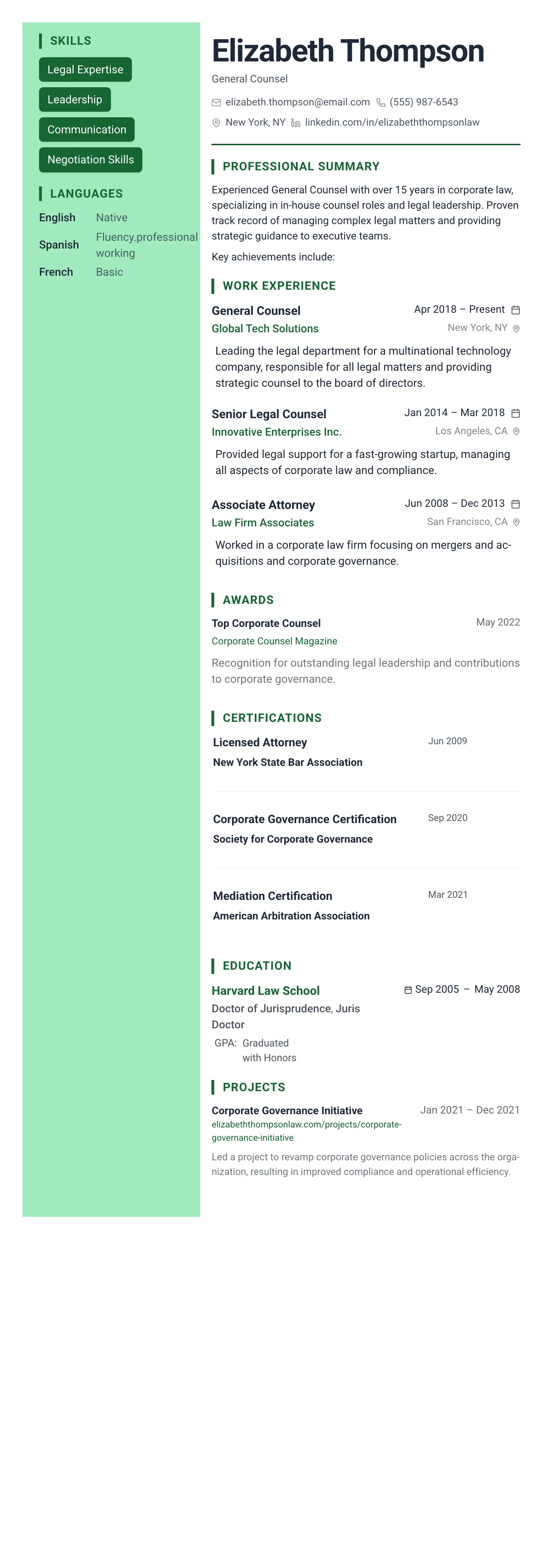 Forest Professional template preview