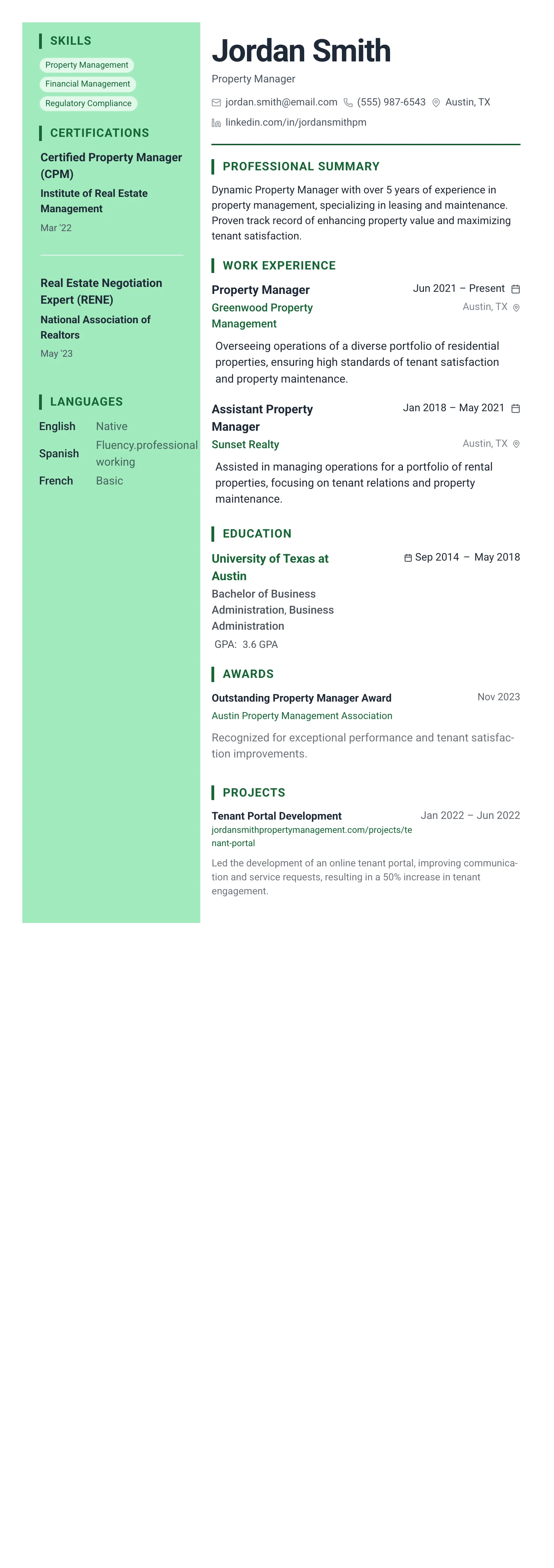 Forest Professional template preview