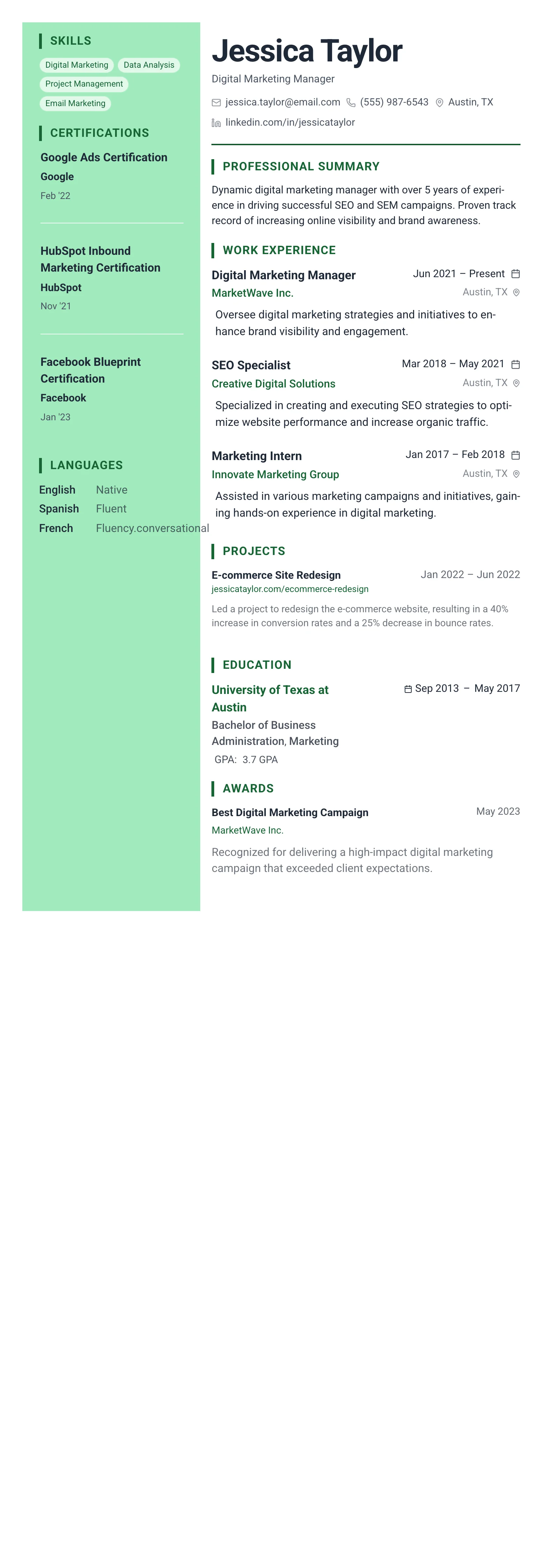 Forest Professional template preview