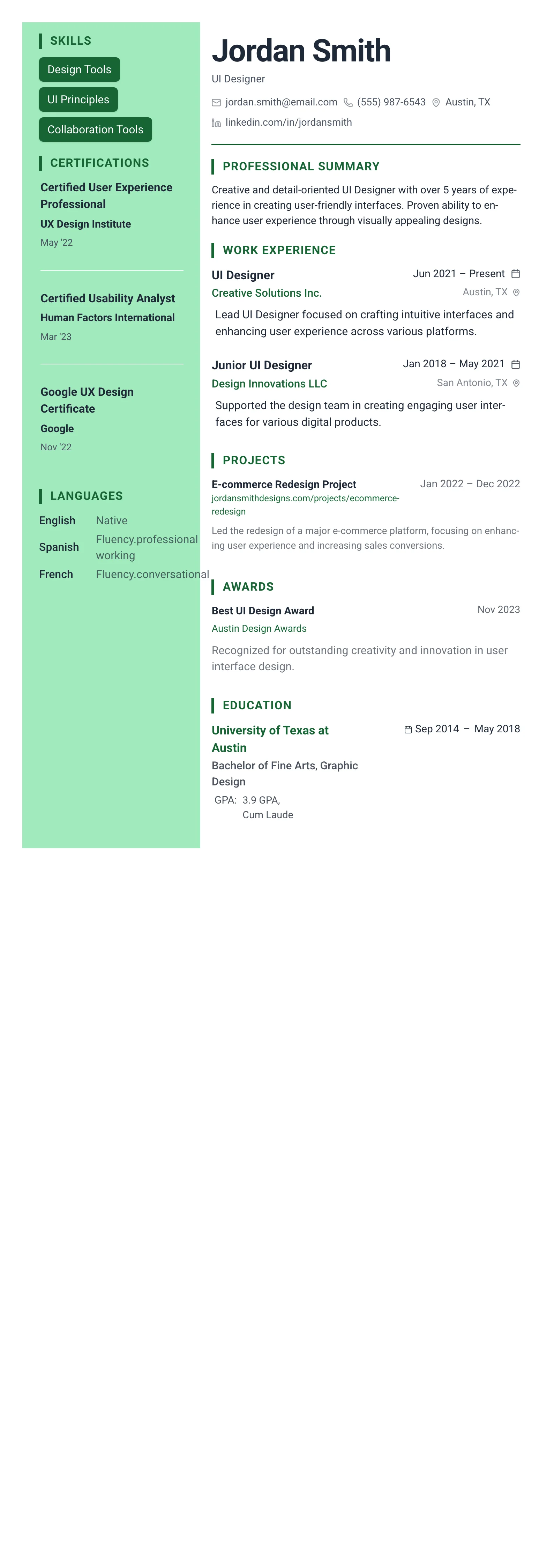 Forest Professional template preview