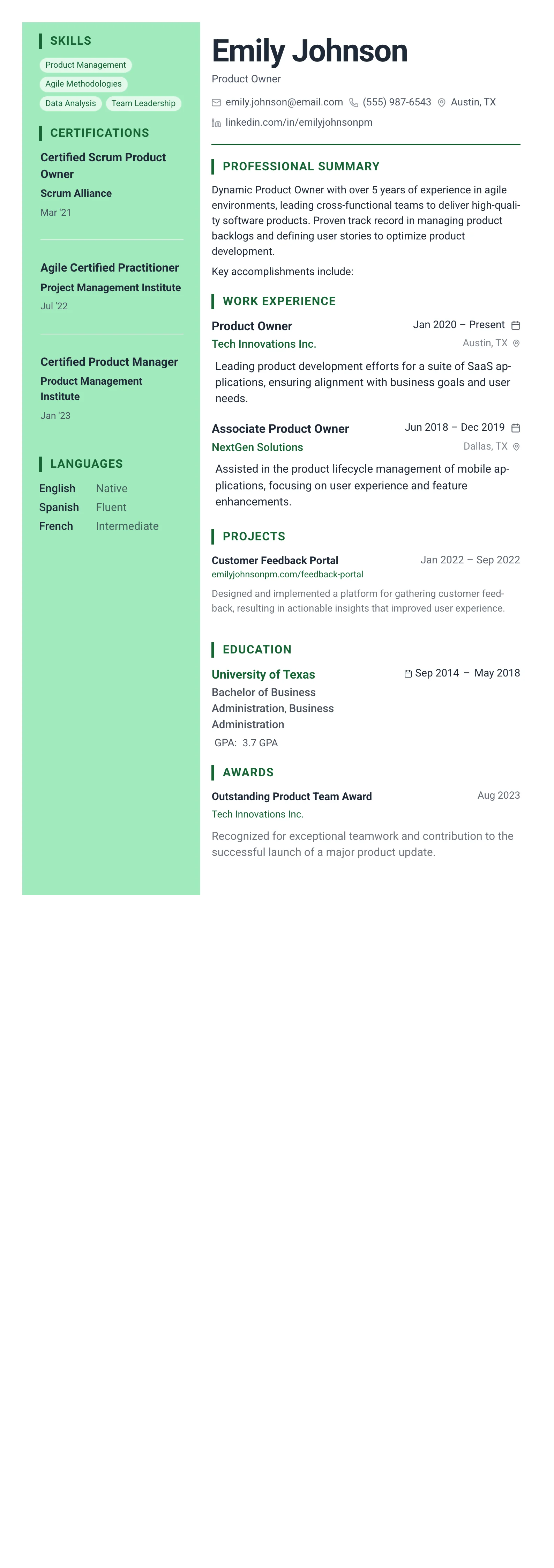 Forest Professional template preview