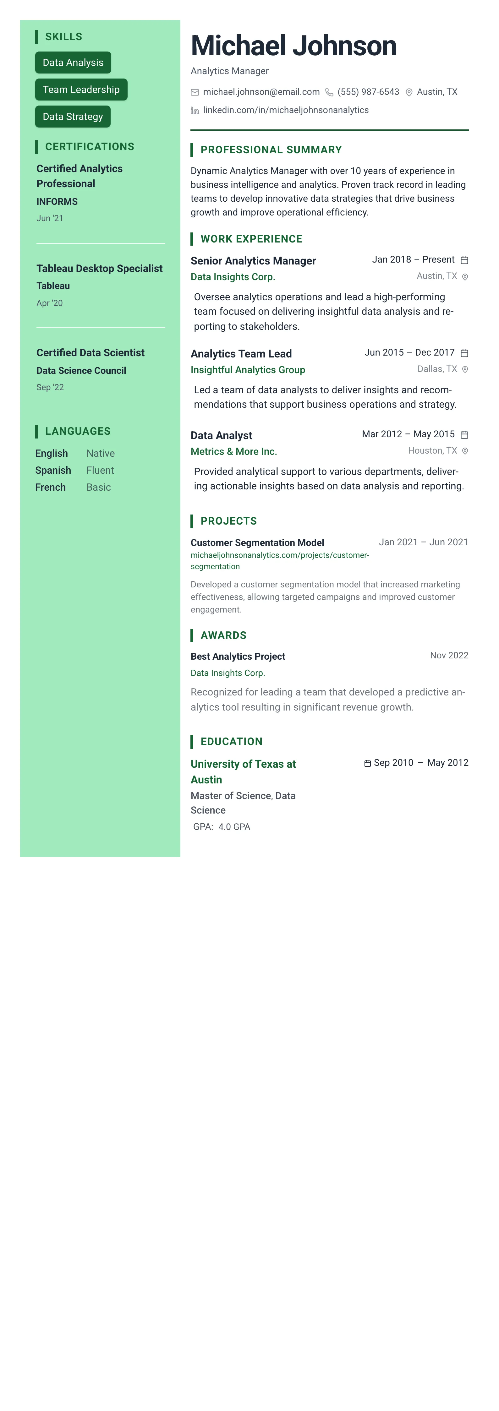 Forest Professional template preview