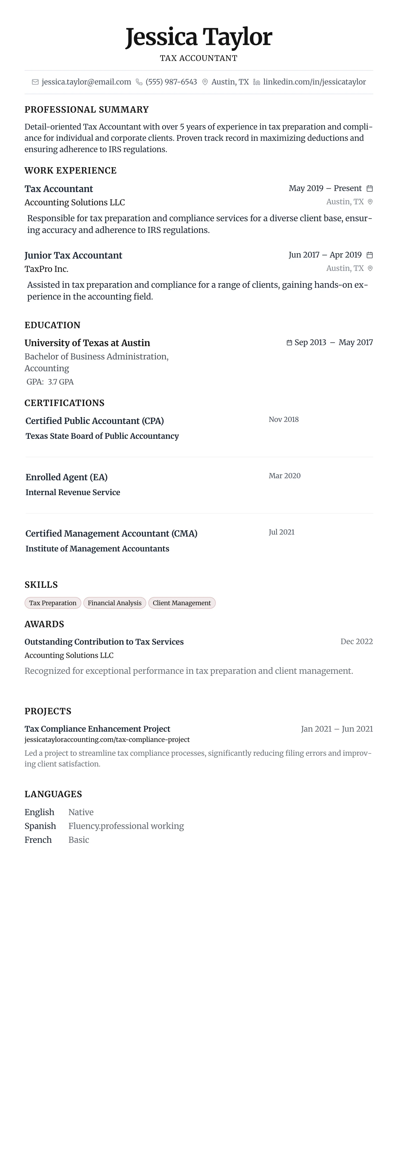 Minimalist Centered template preview
