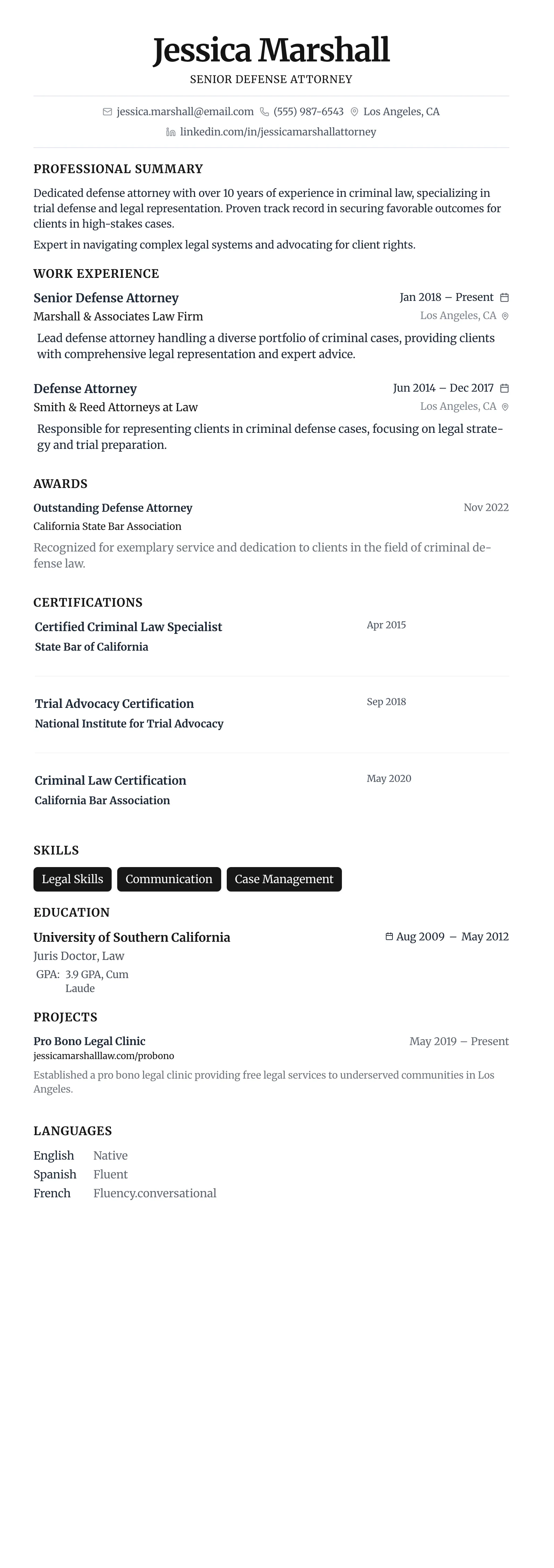 Minimalist Centered template preview