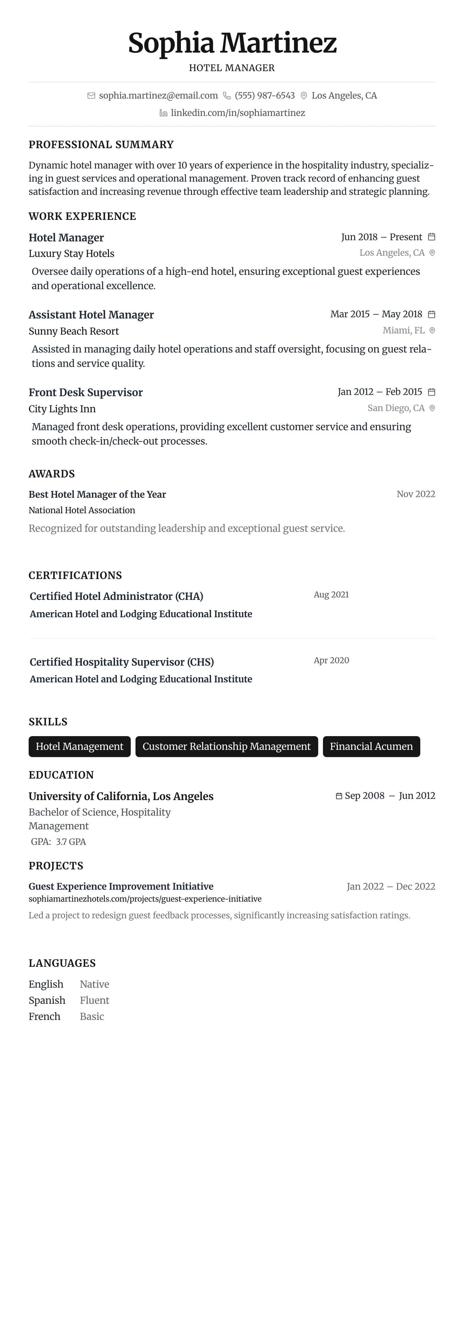 Minimalist Centered template preview