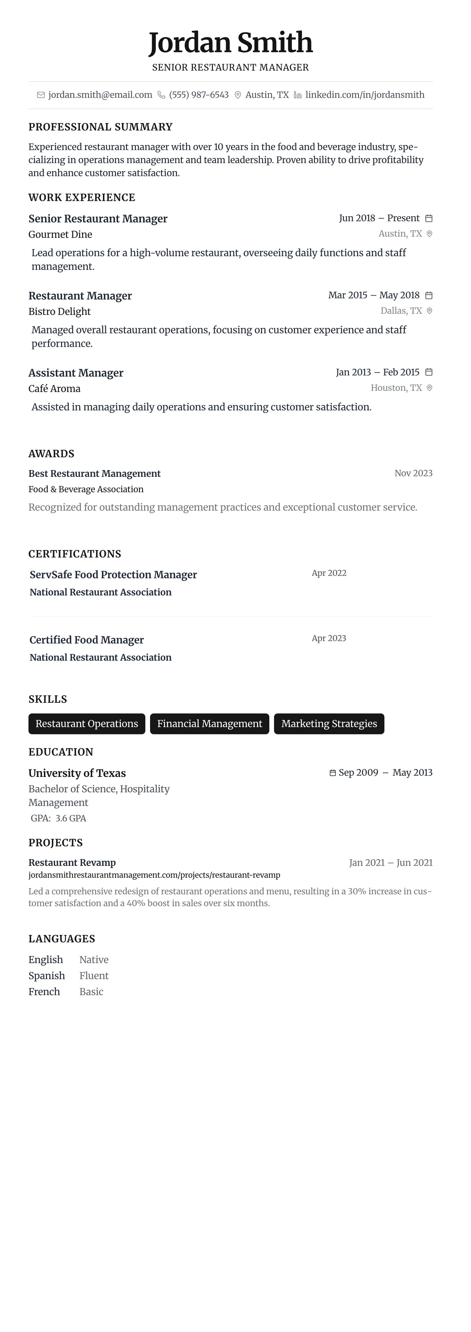 Minimalist Centered template preview