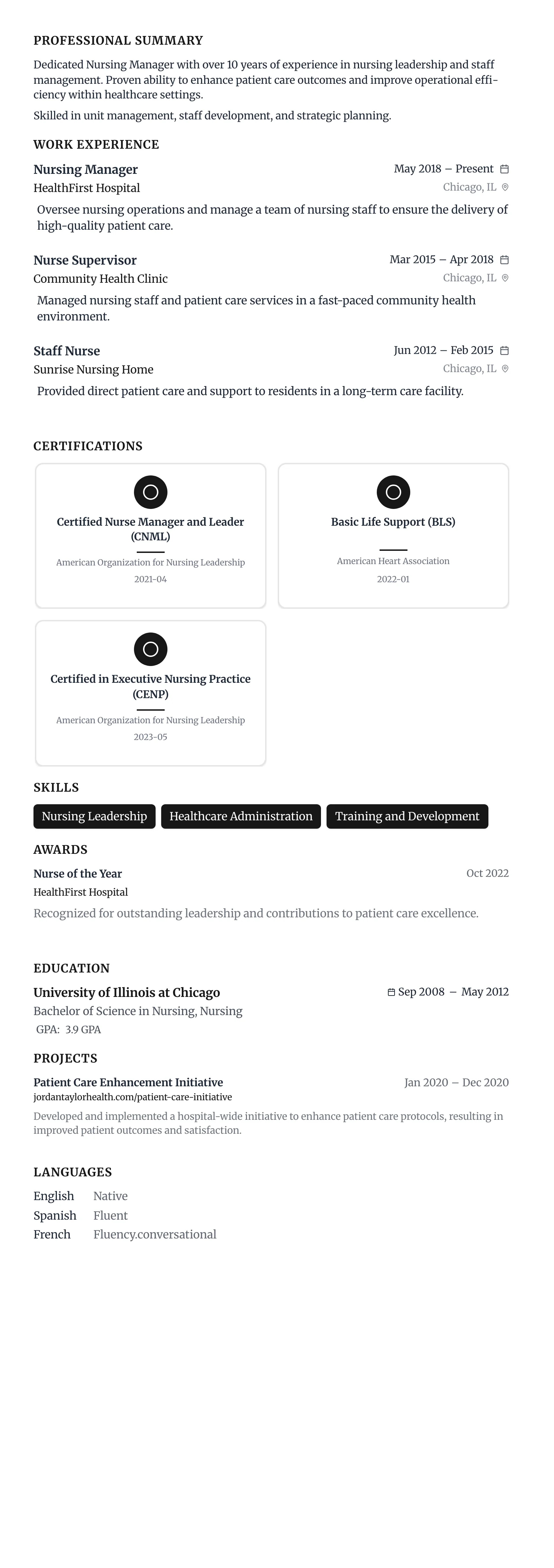 Minimalist Centered template preview