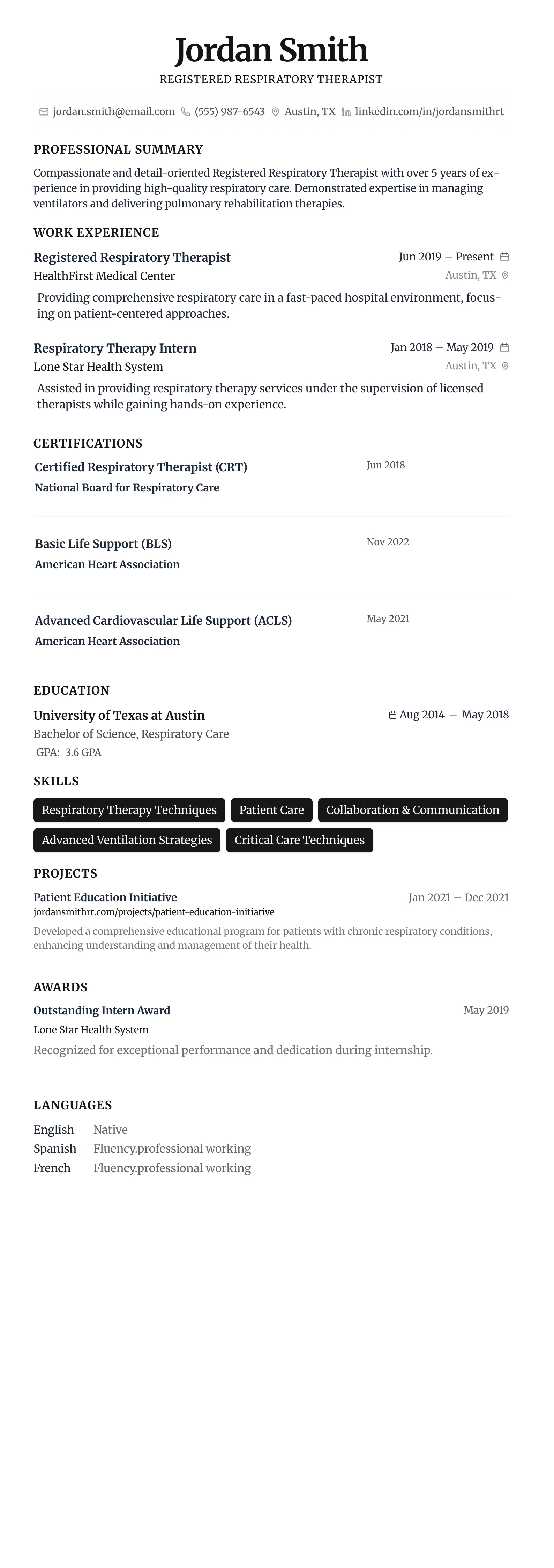 Minimalist Centered template preview