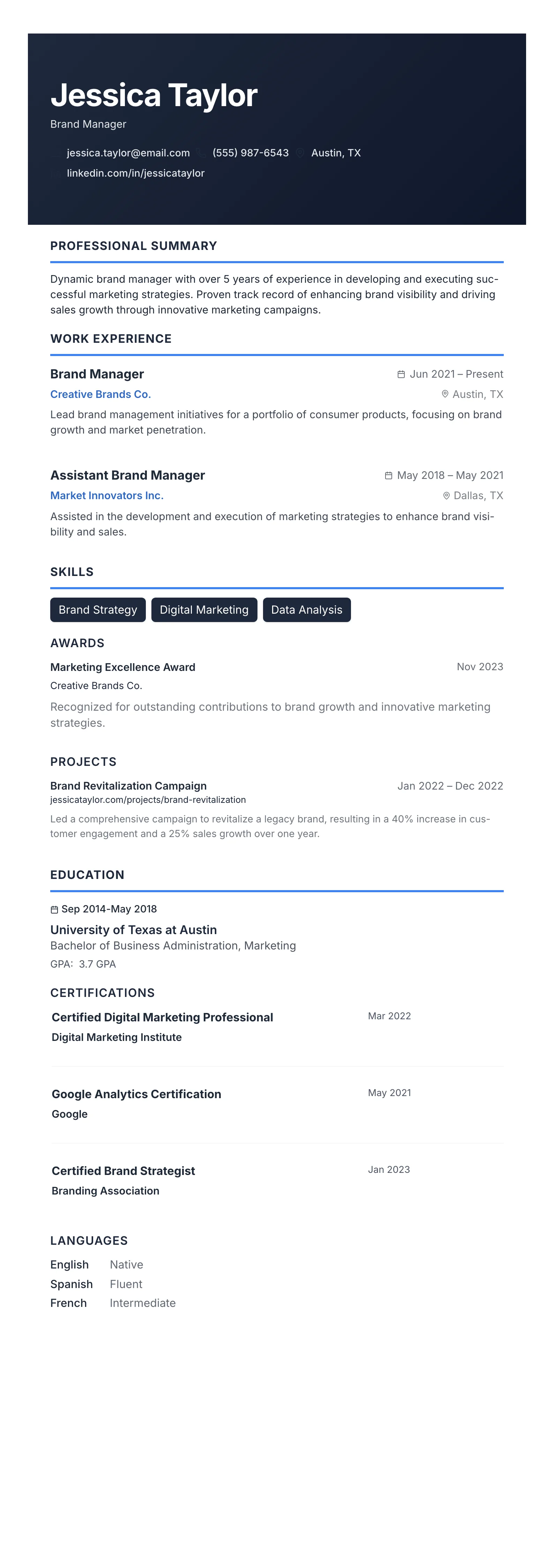 Modern Slate template preview