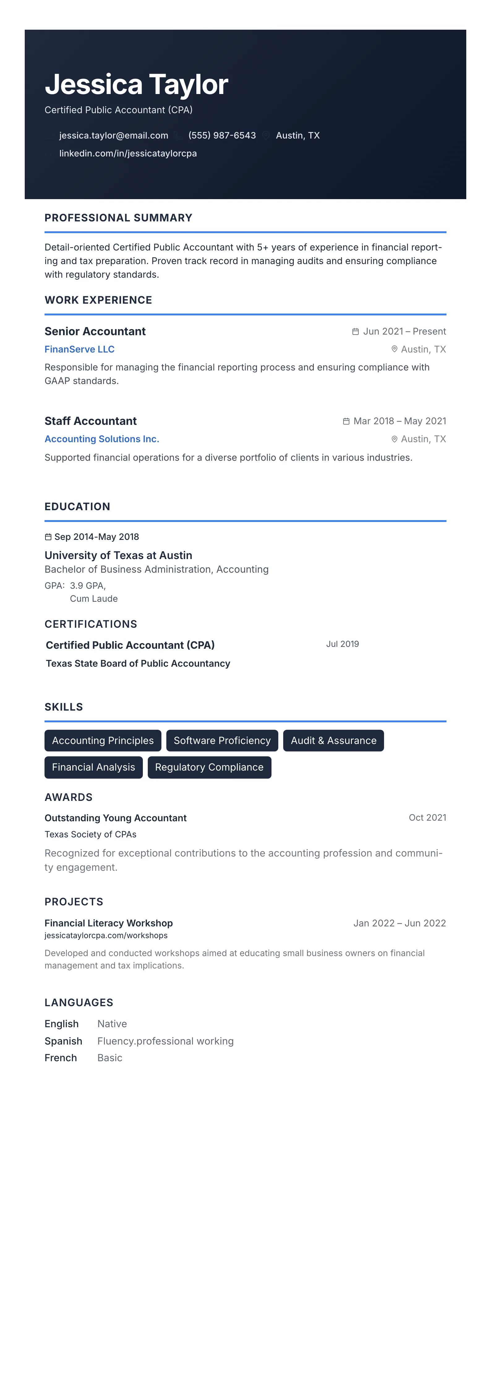 Modern Slate template preview