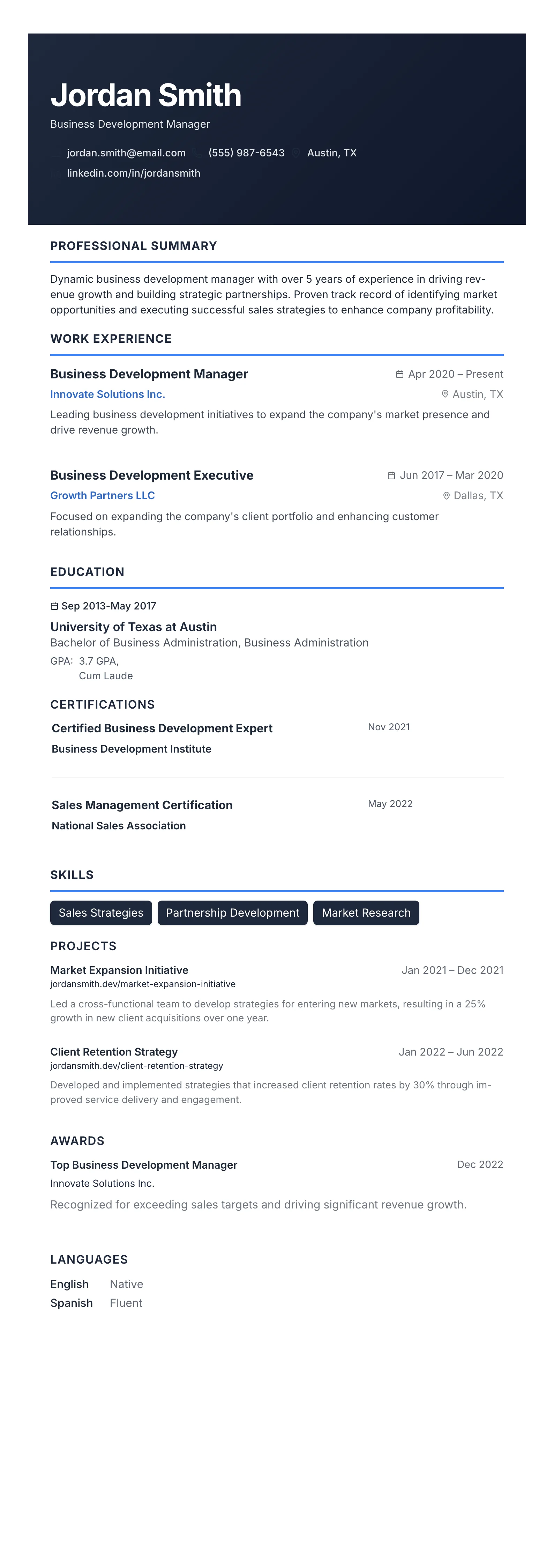 Modern Slate template preview