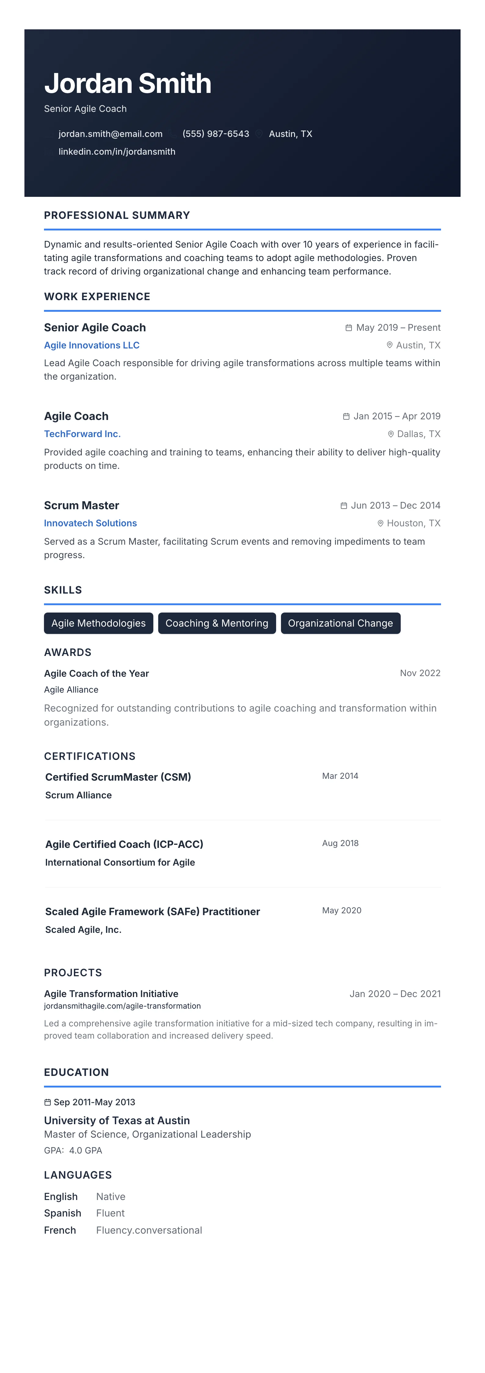 Modern Slate template preview