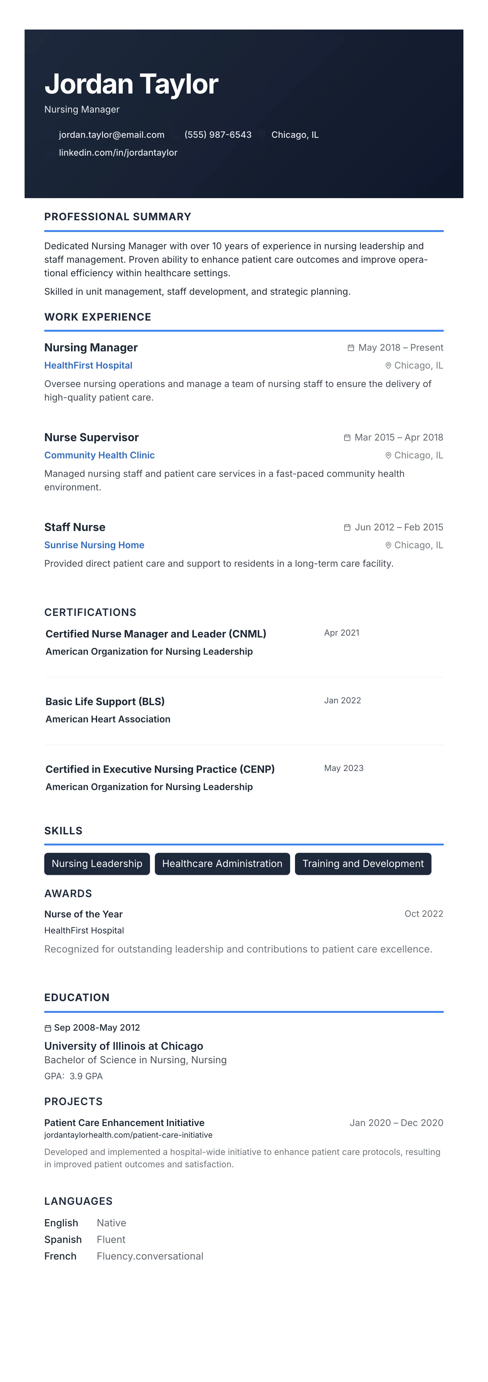 Modern Slate template preview