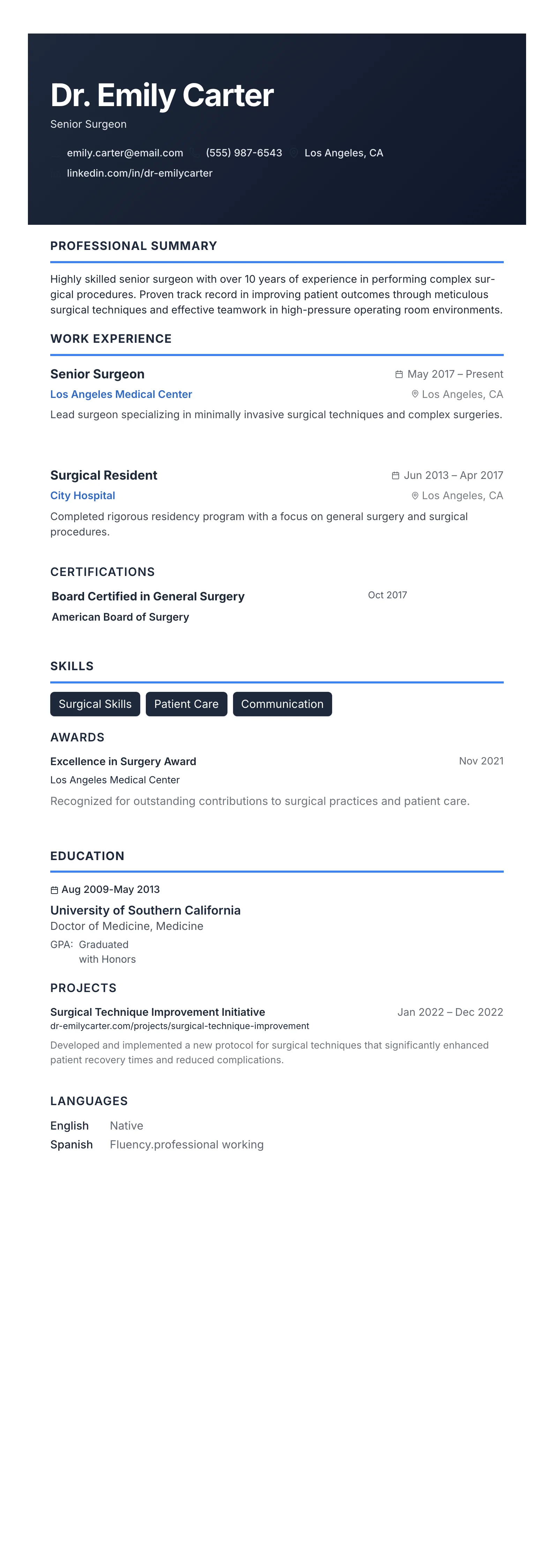 Modern Slate template preview