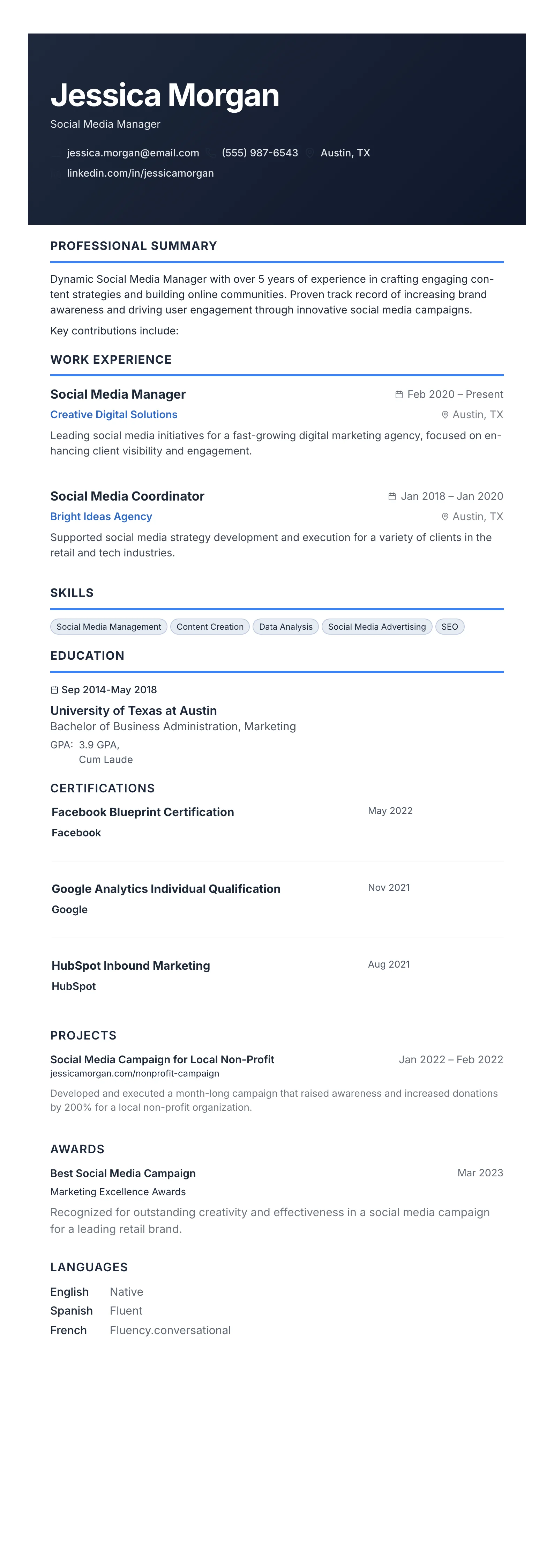 Modern Slate template preview