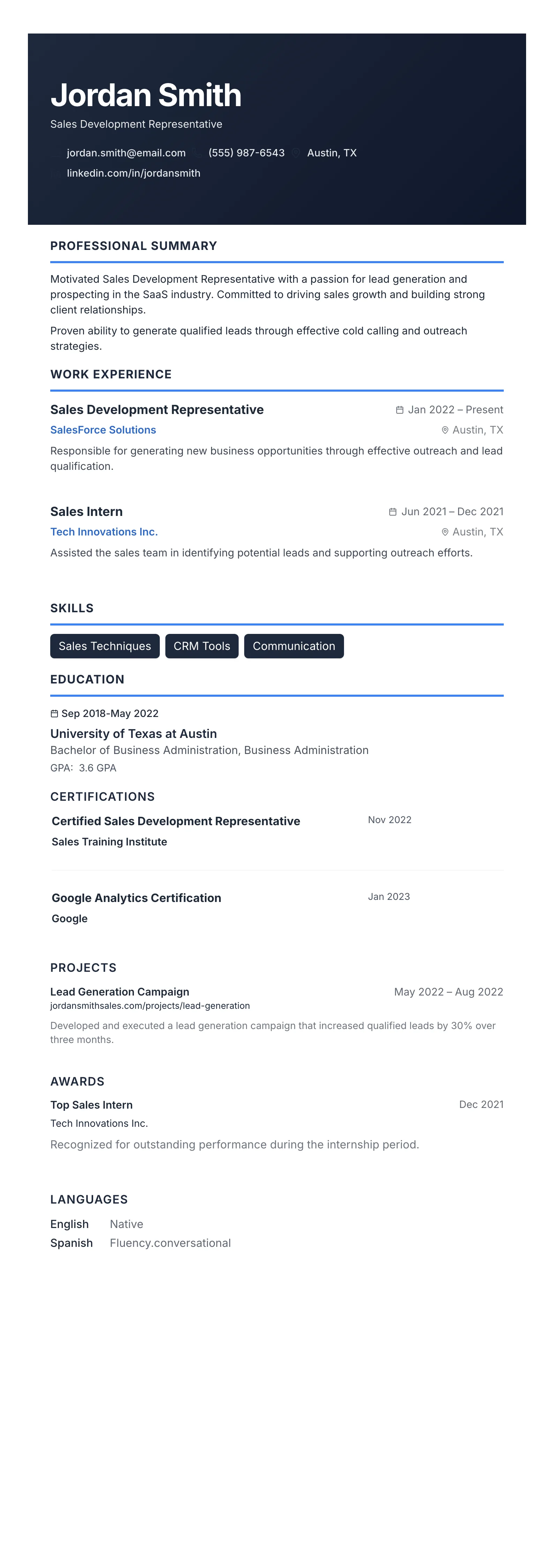 Modern Slate template preview