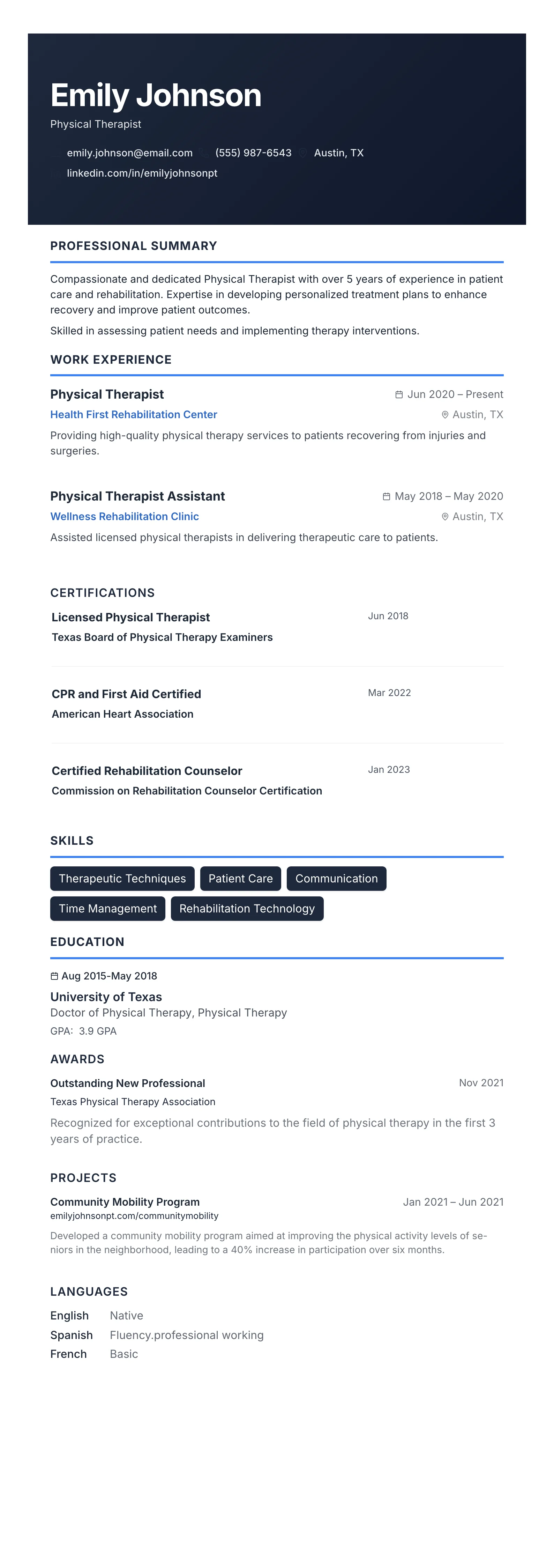 Modern Slate template preview