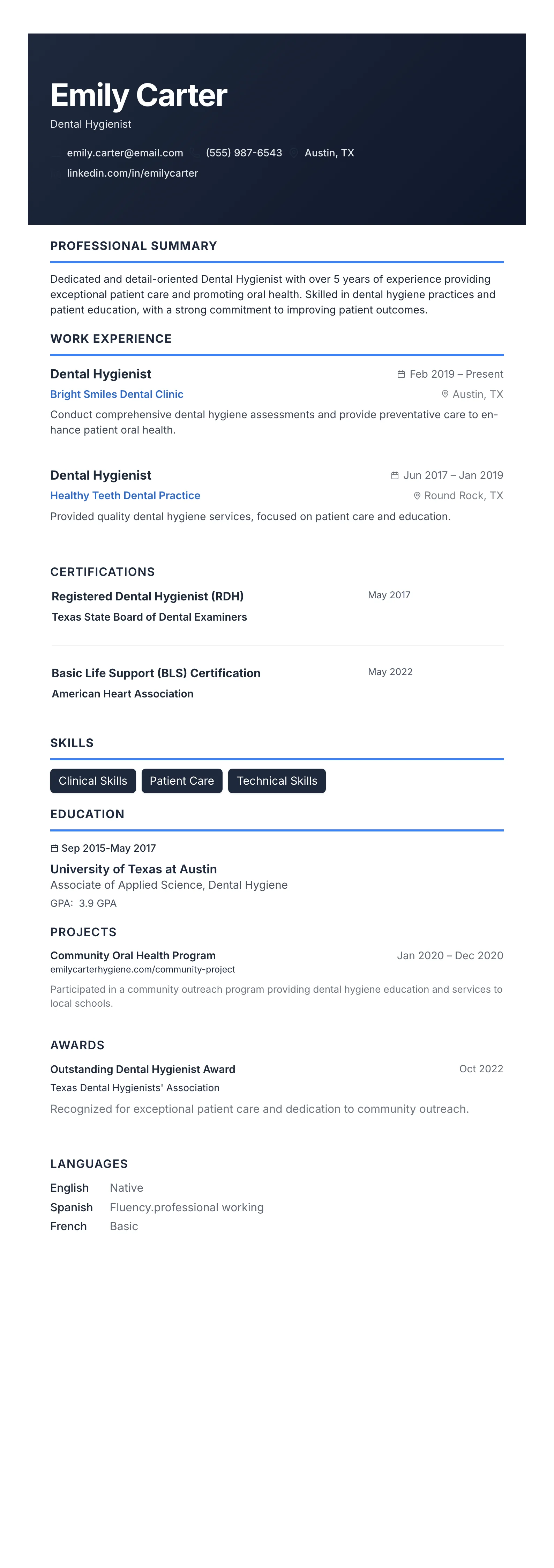 Modern Slate template preview