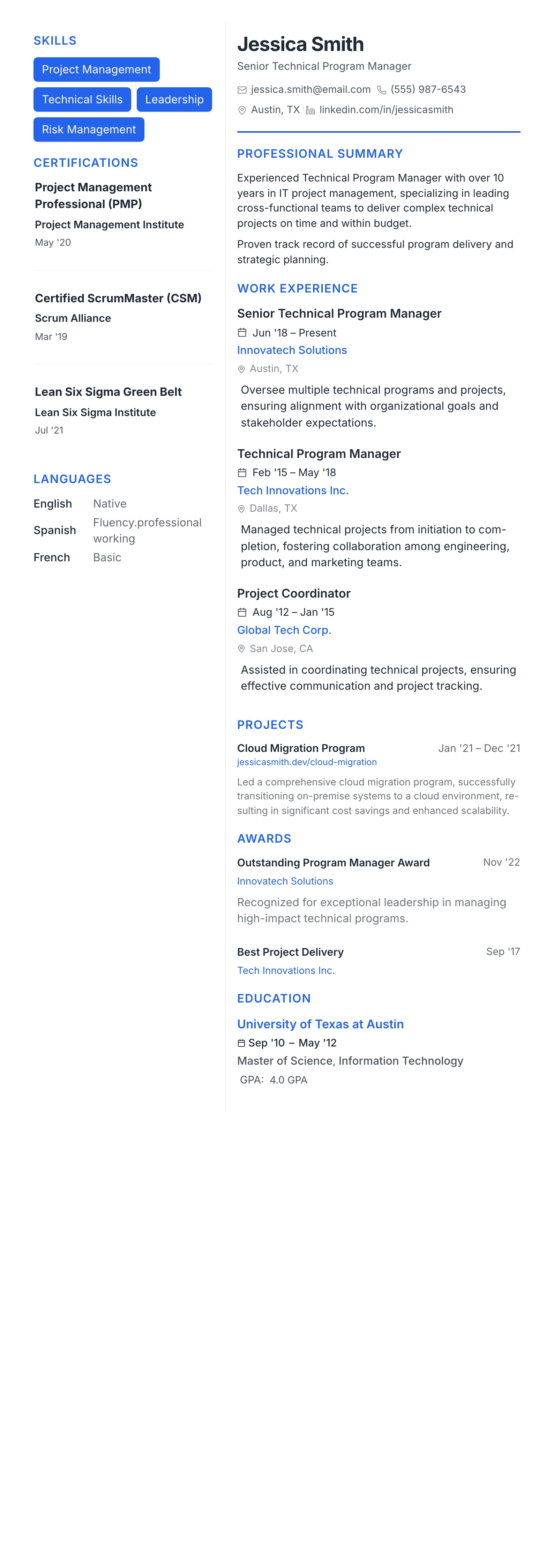 Modern Tech template preview