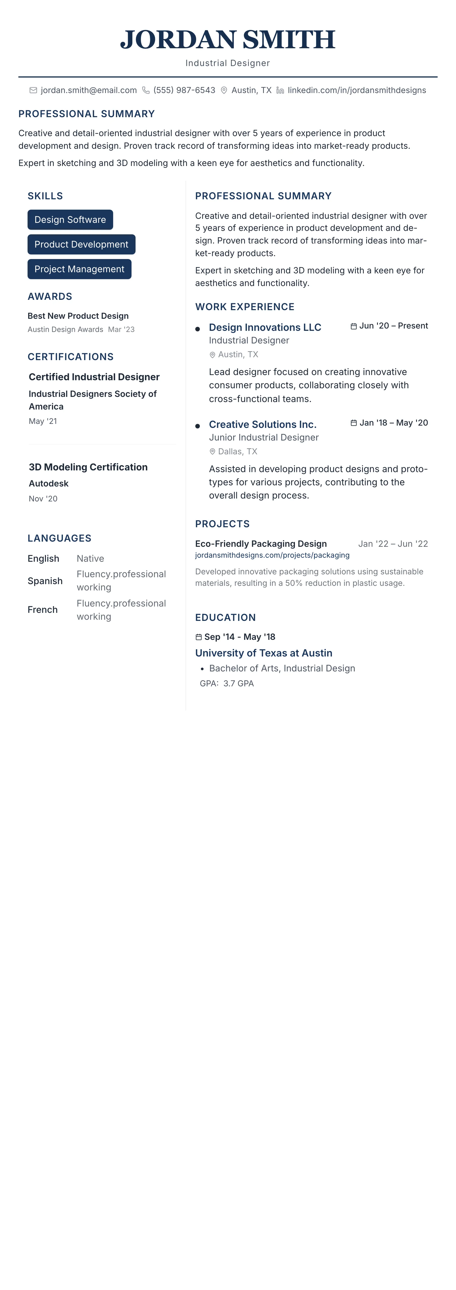 Executive Classic template preview