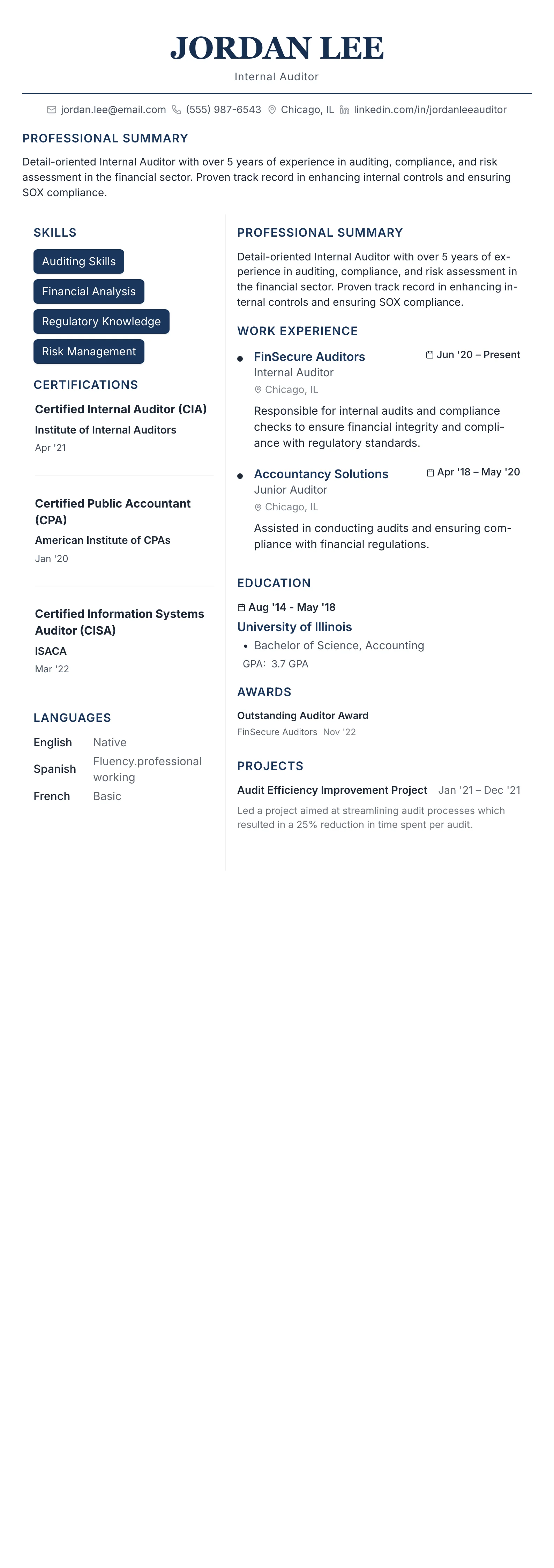 Executive Classic template preview