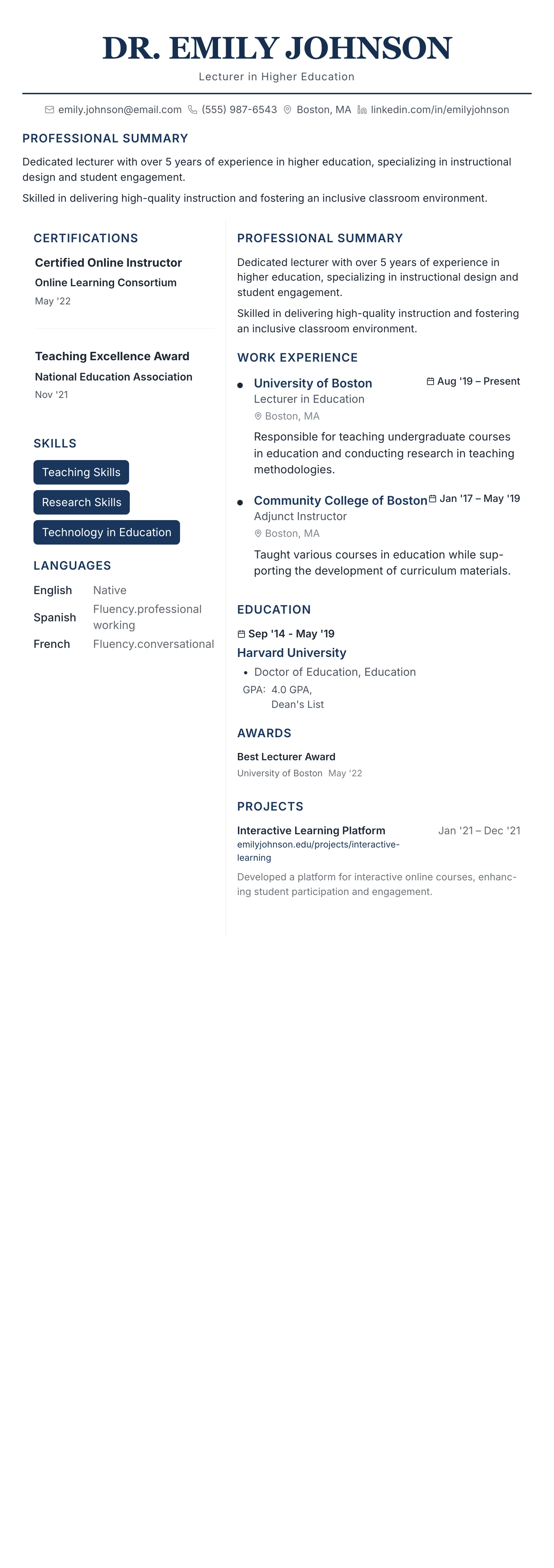 Executive Classic template preview