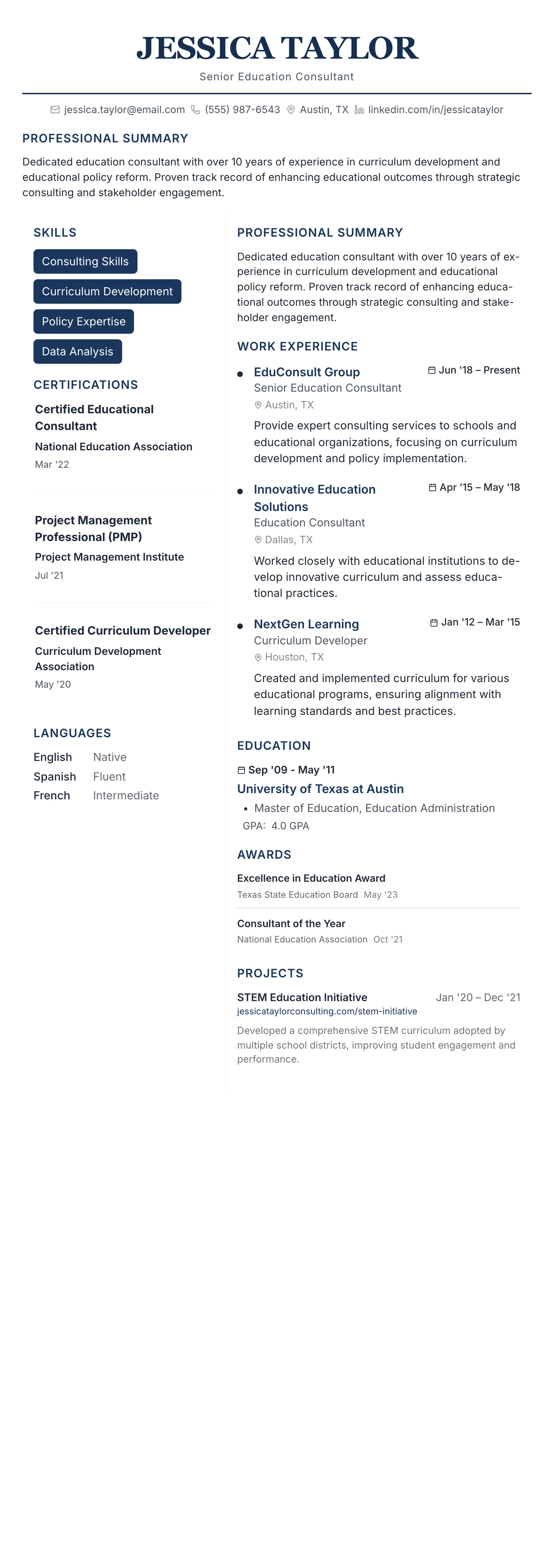 Executive Classic template preview