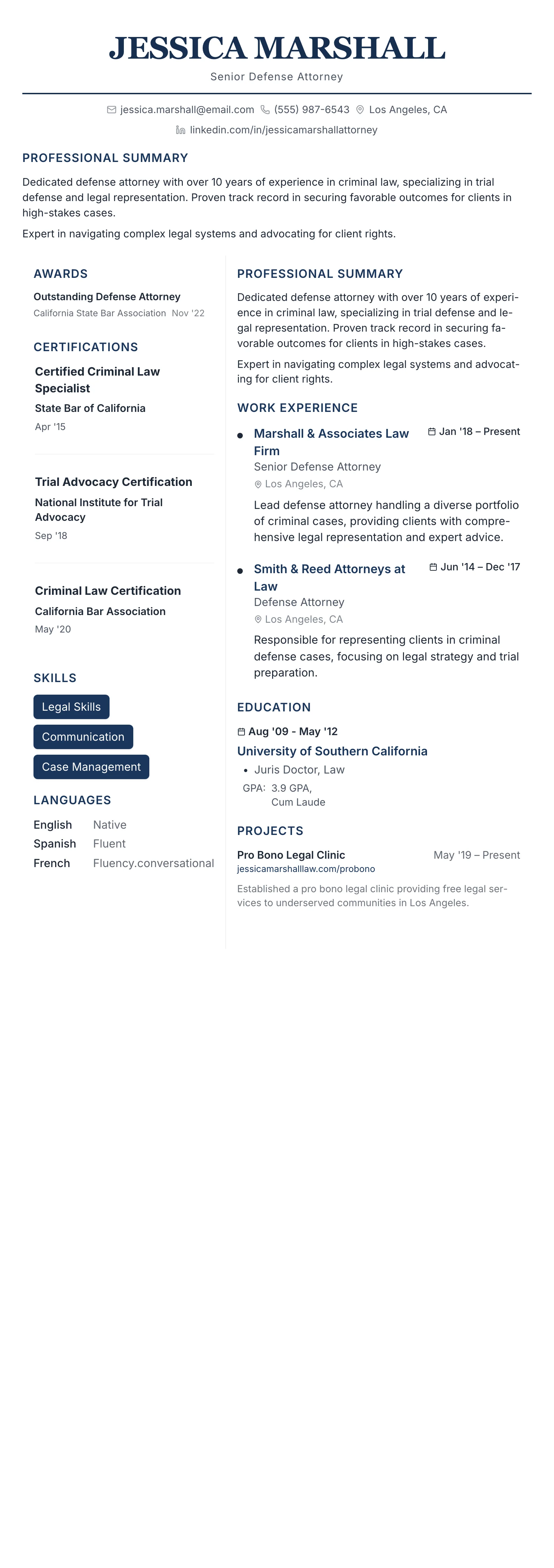 Executive Classic template preview