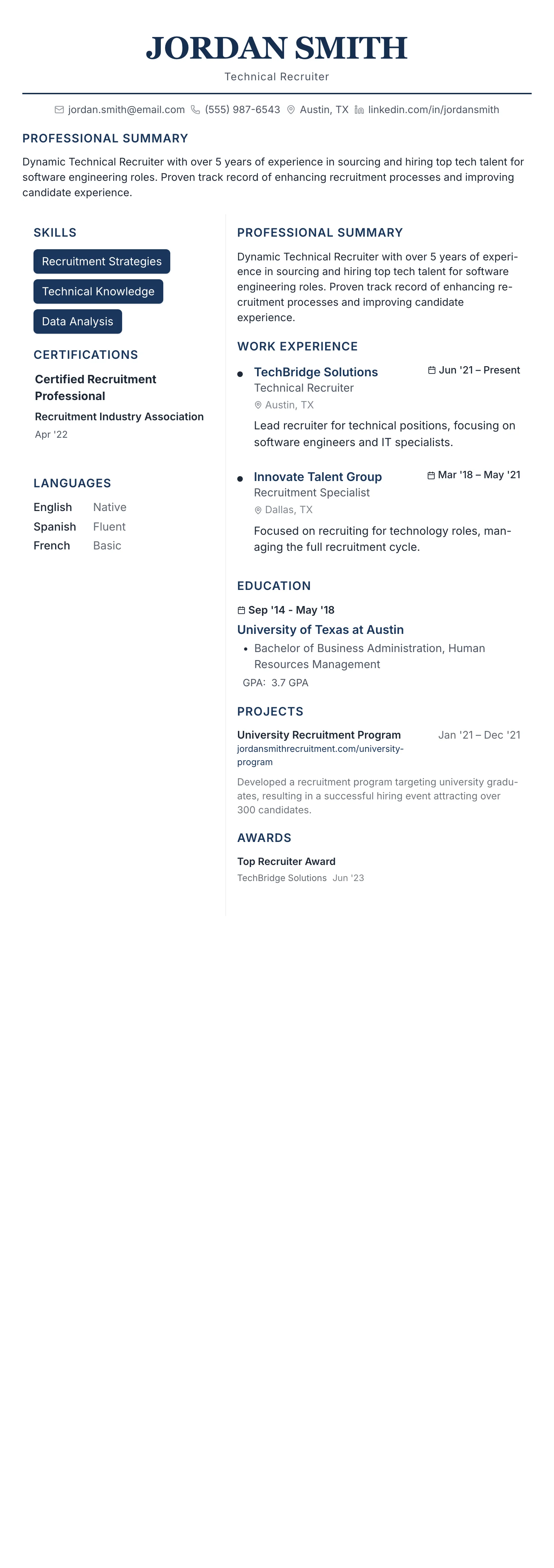 Executive Classic template preview