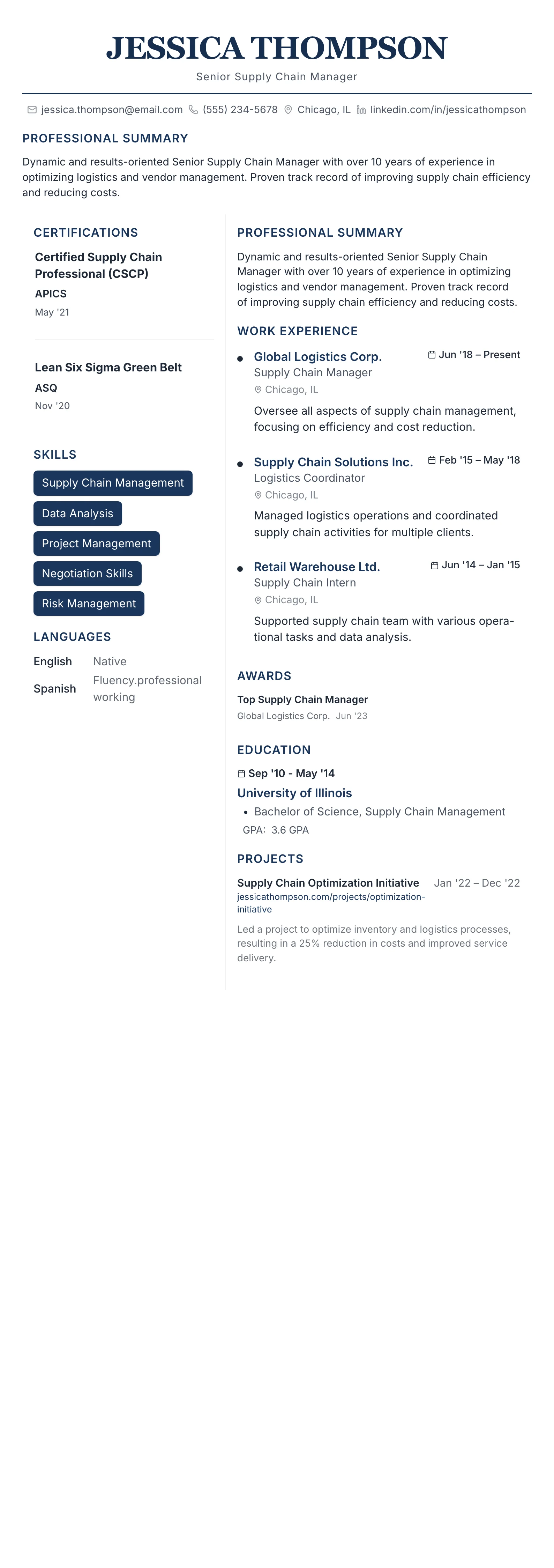 Executive Classic template preview