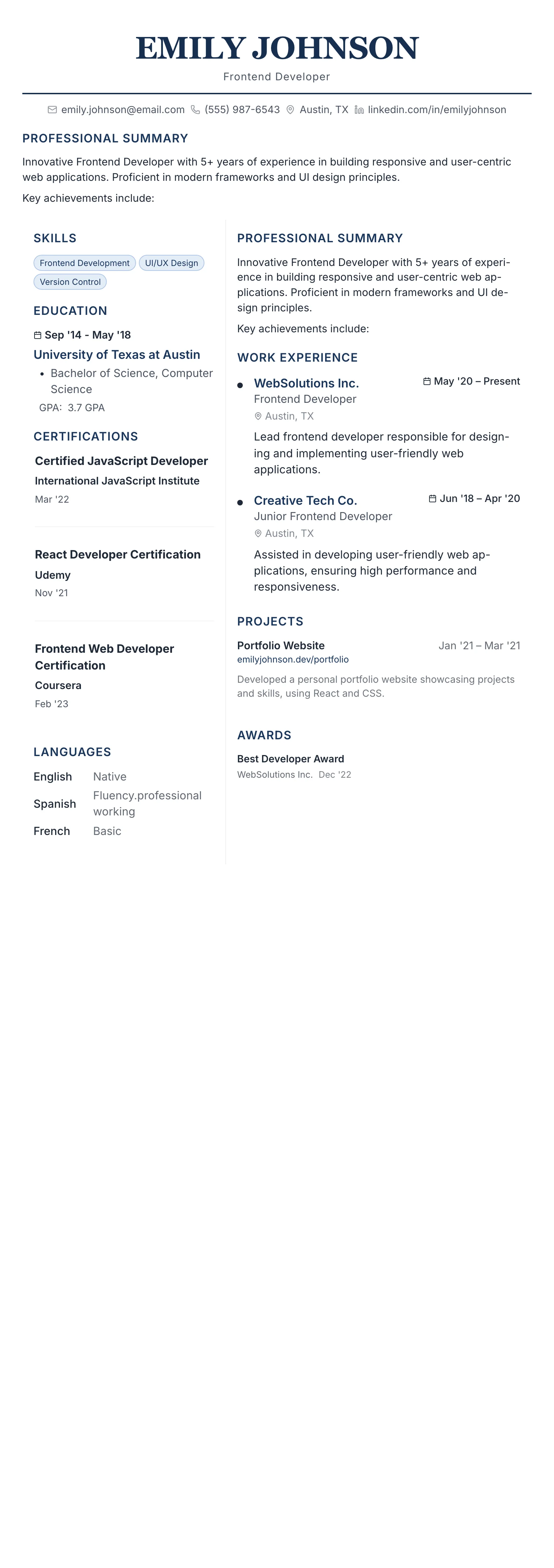 Executive Classic template preview