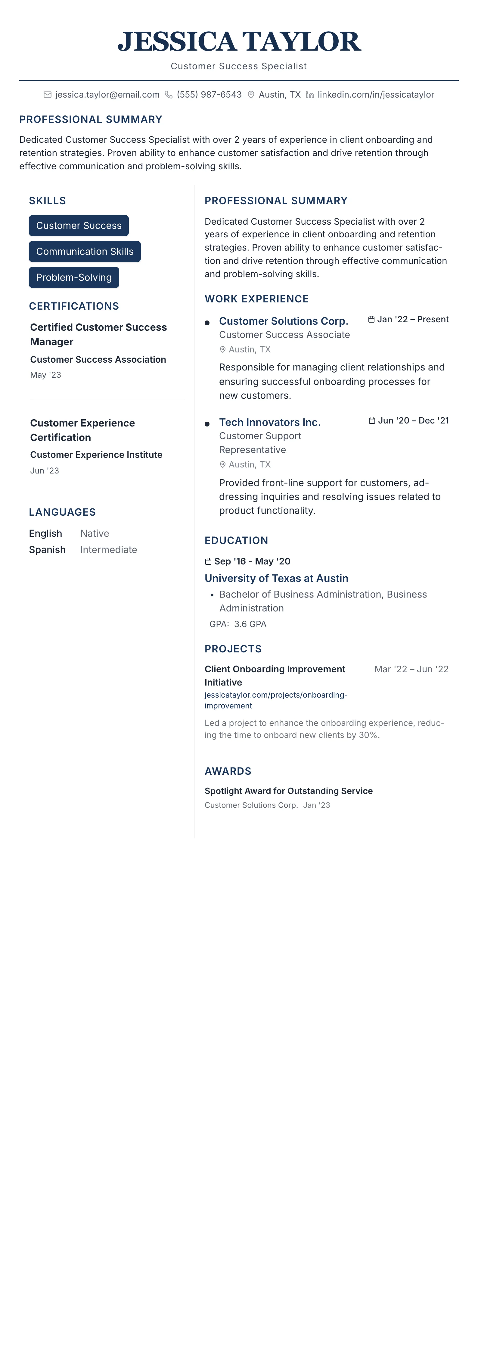 Executive Classic template preview