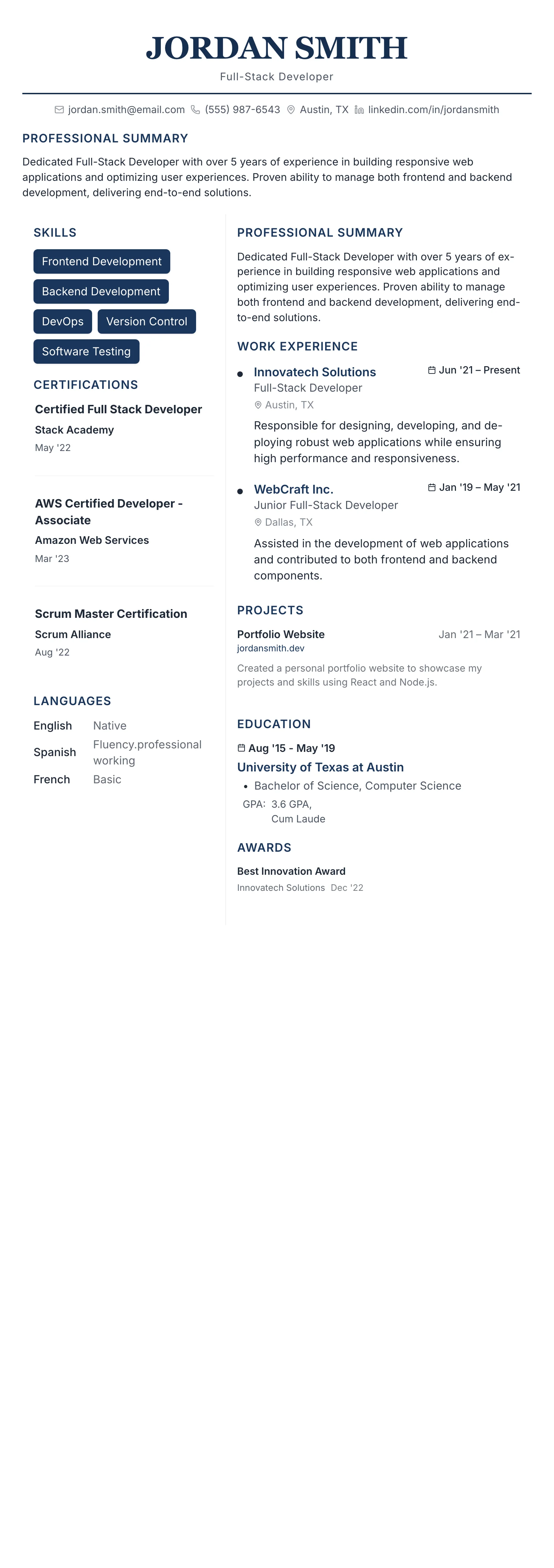 Executive Classic template preview