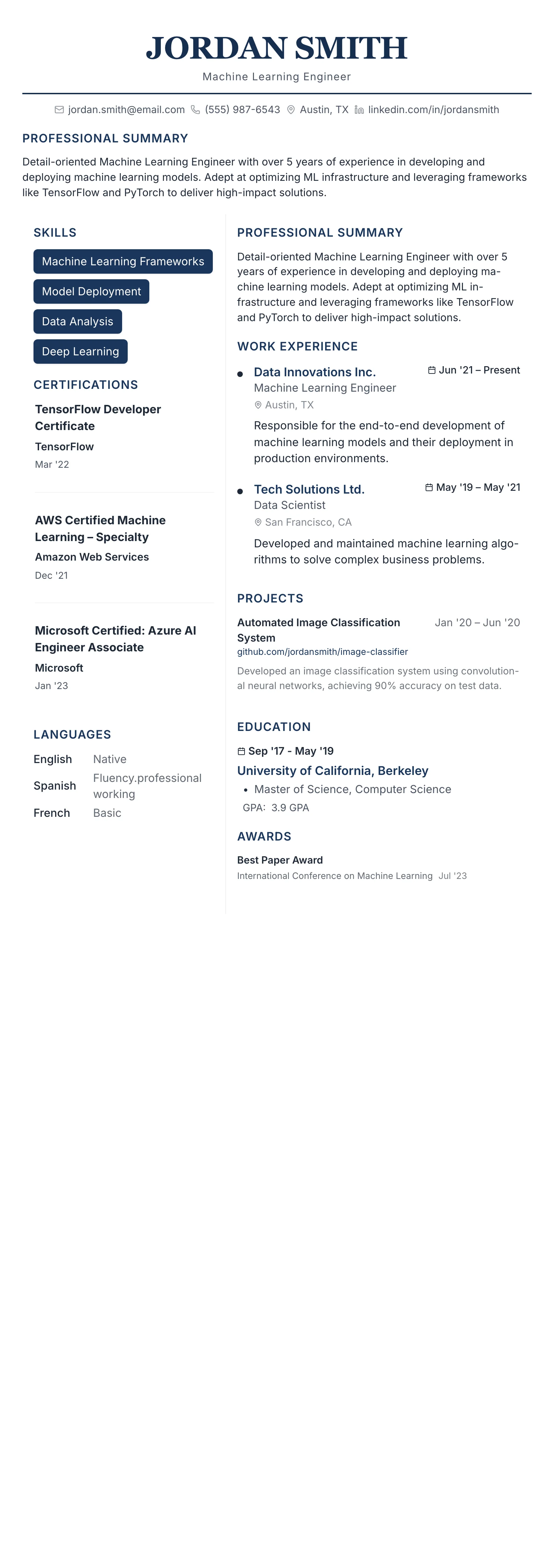 Executive Classic template preview