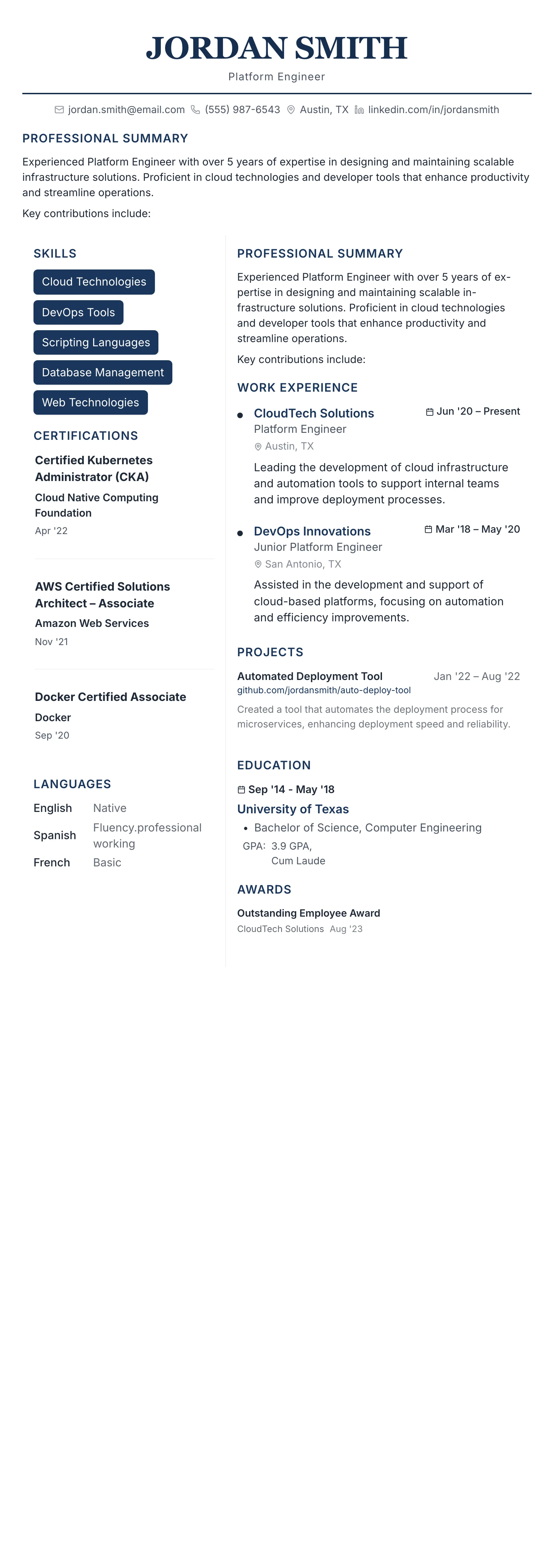 Executive Classic template preview