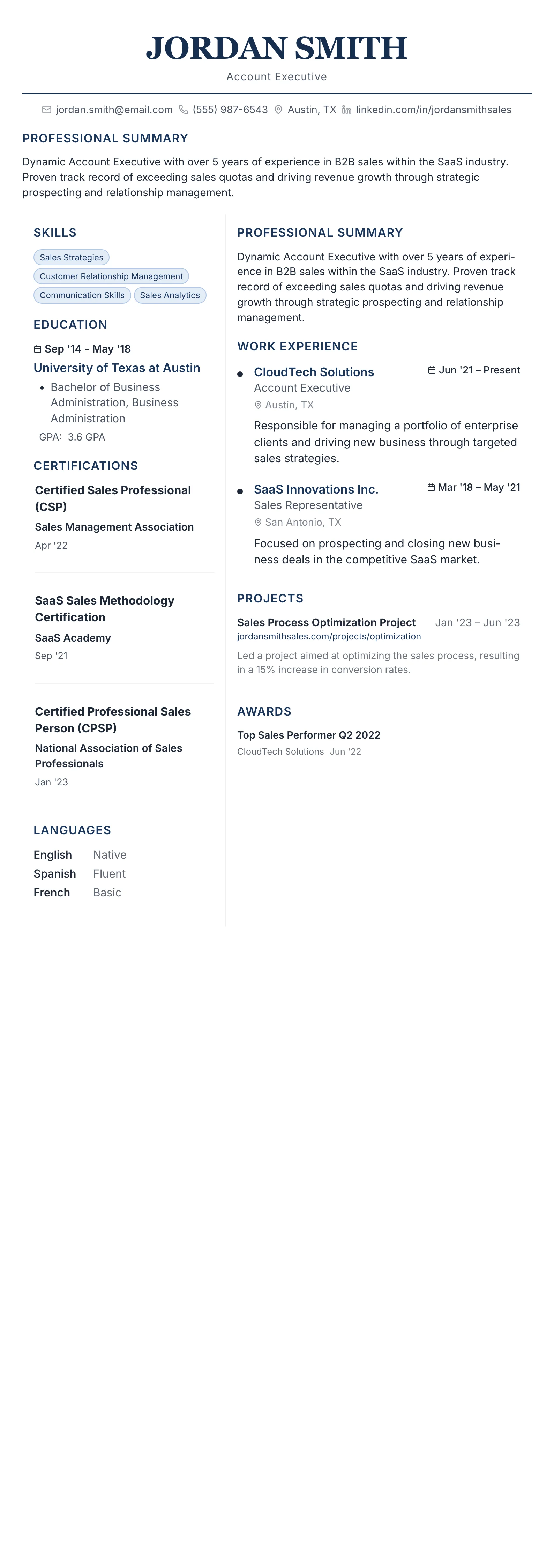 Executive Classic template preview