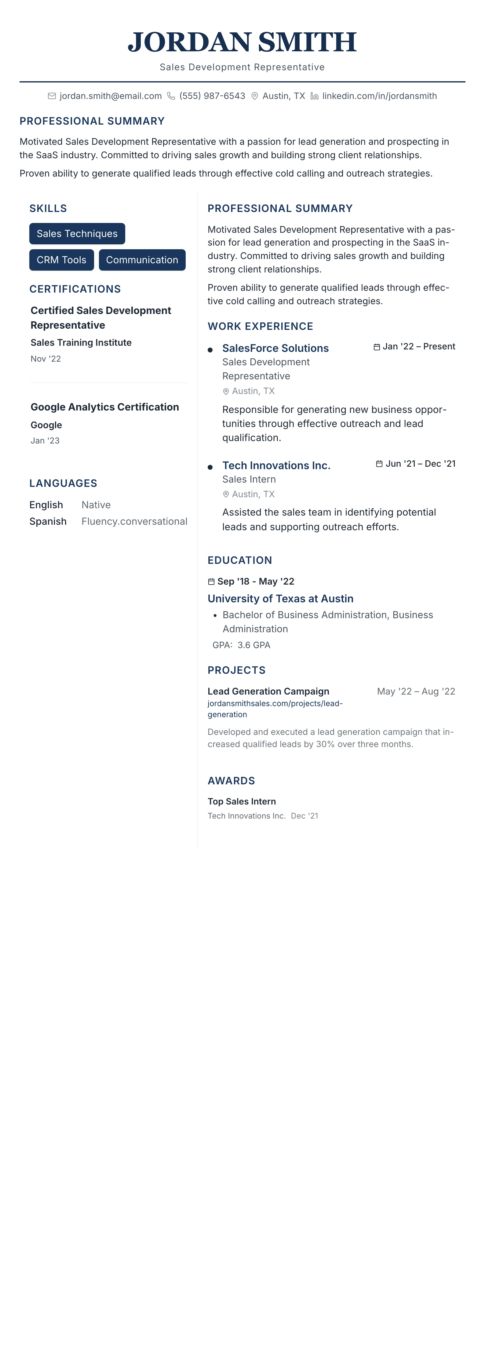 Executive Classic template preview