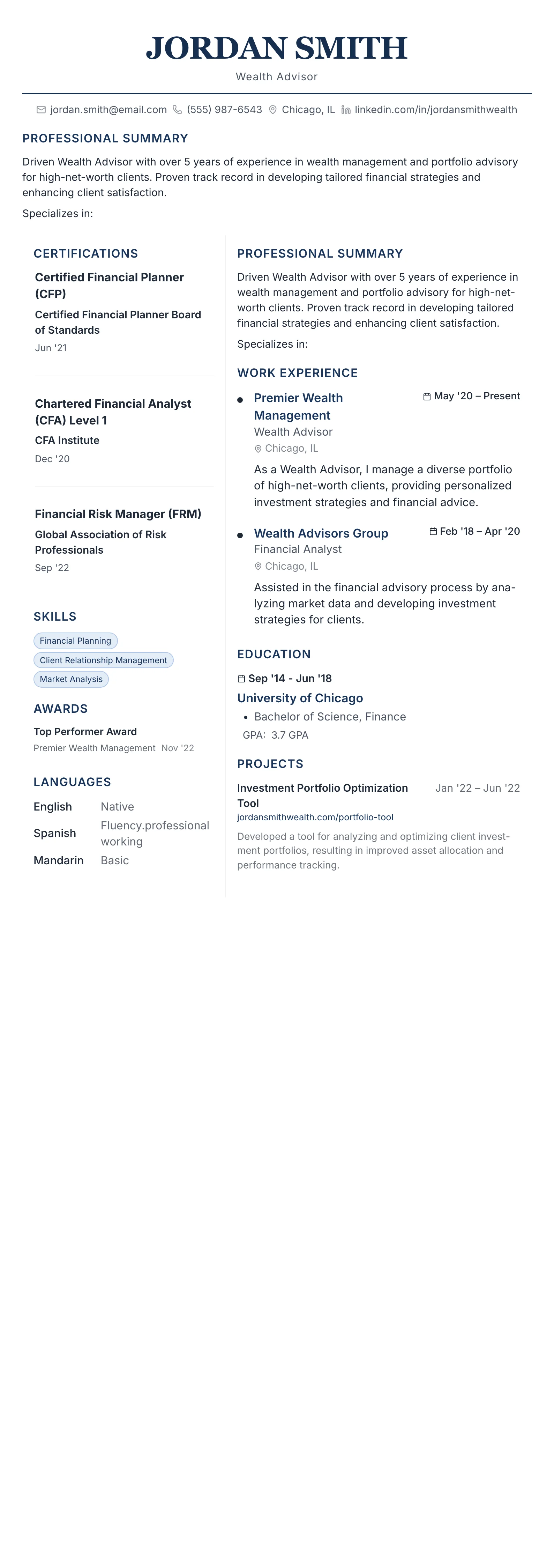 Executive Classic template preview