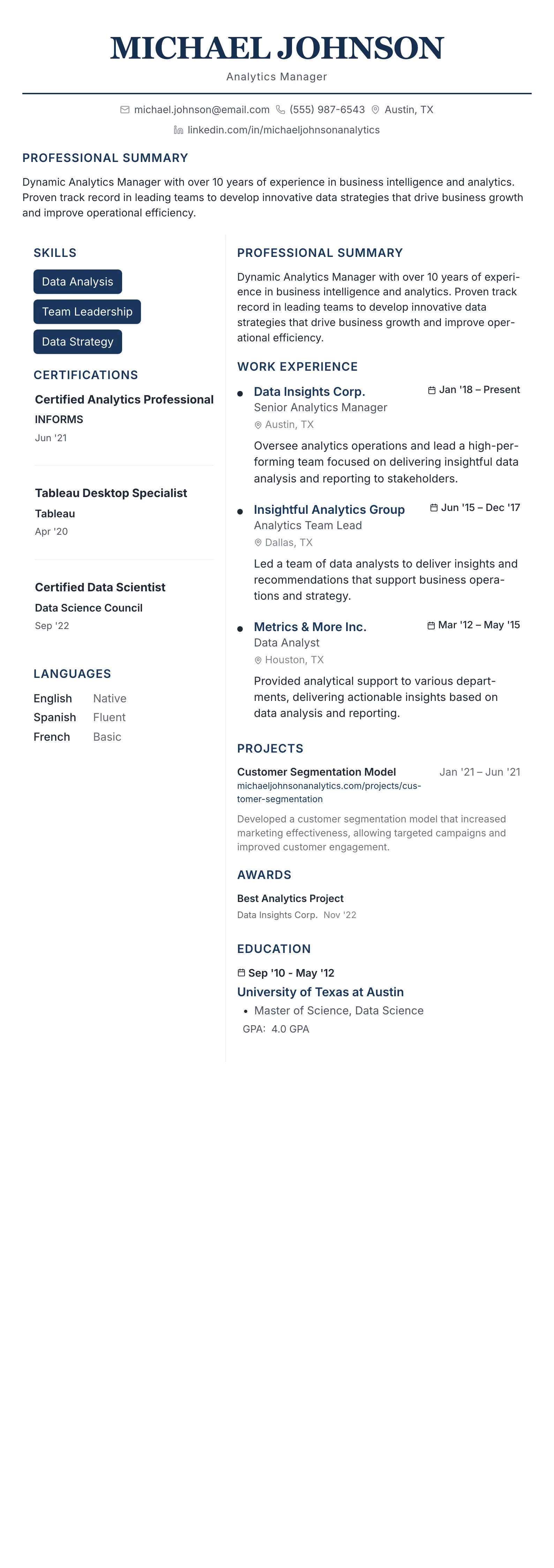 Executive Classic template preview