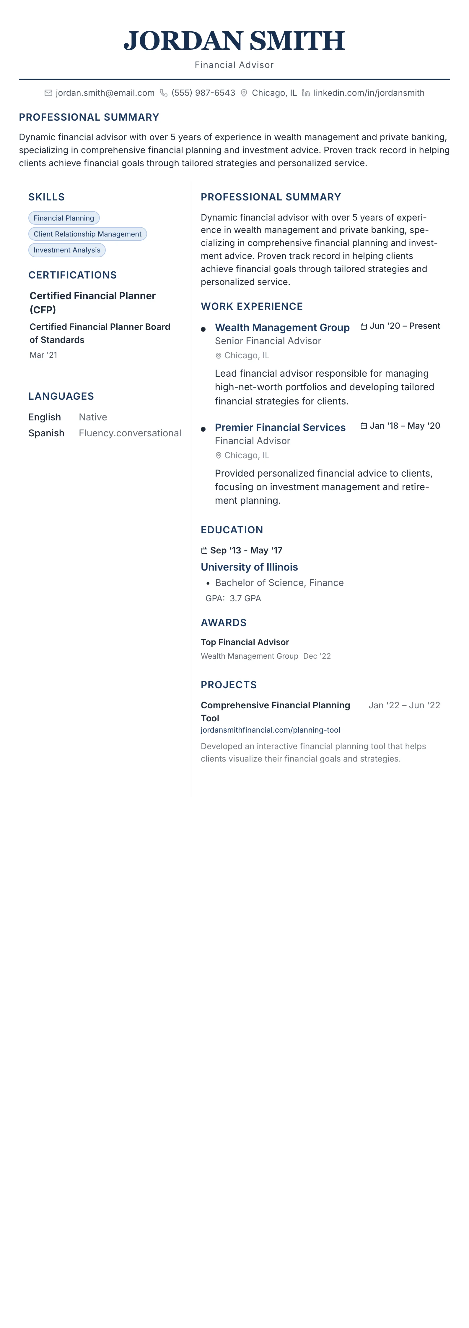 Executive Classic template preview