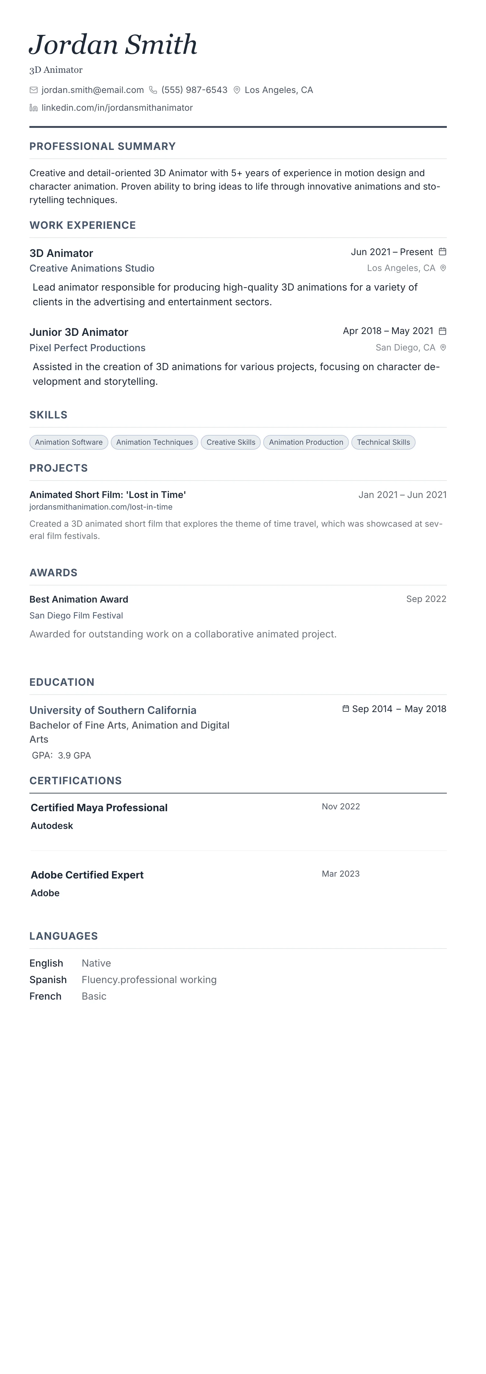 Monochrome Professional template preview