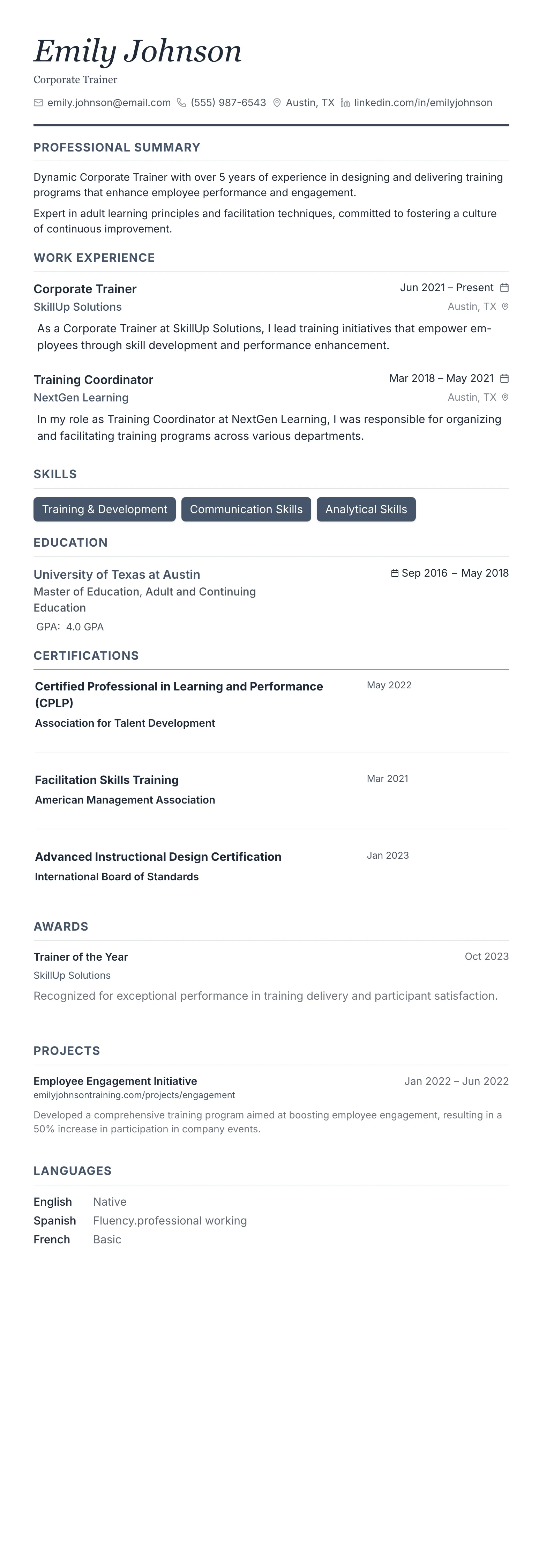 Monochrome Professional template preview