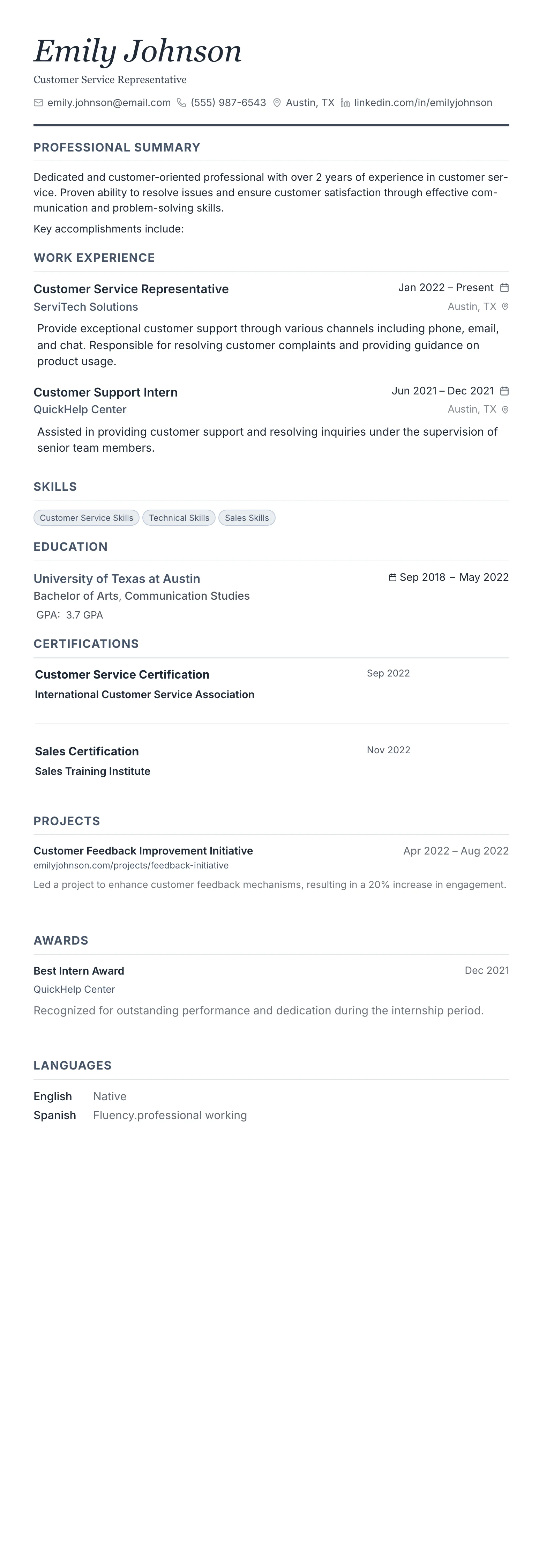 Monochrome Professional template preview