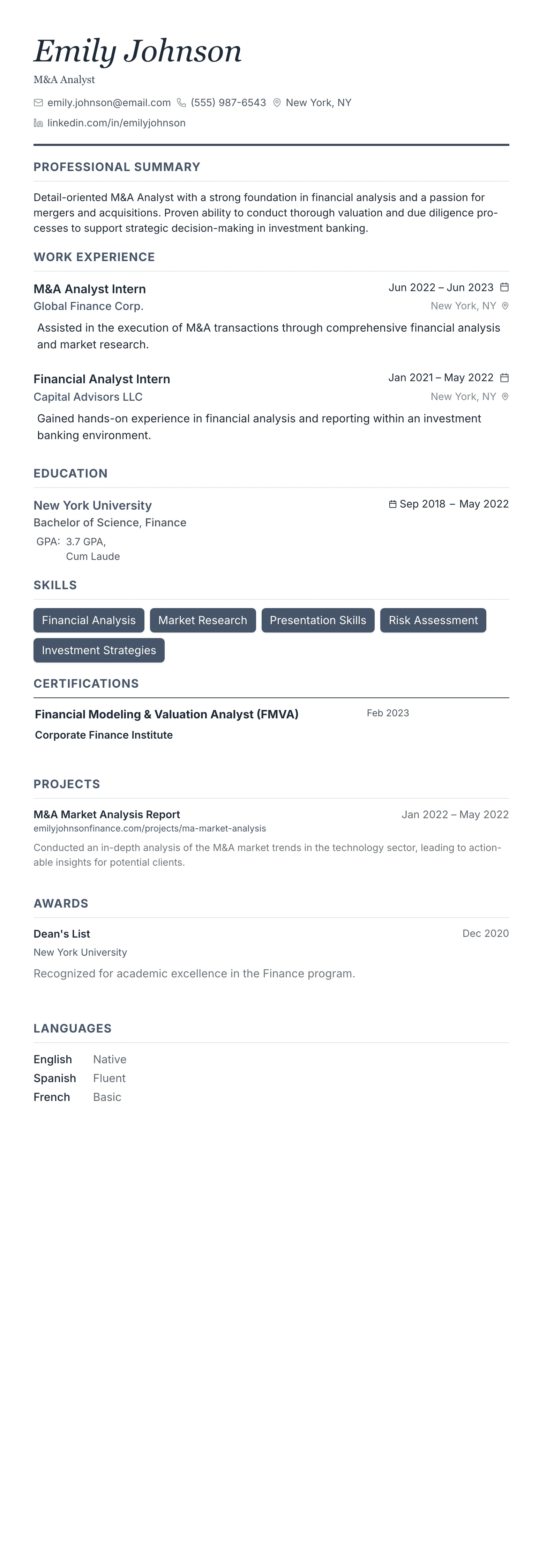 Monochrome Professional template preview