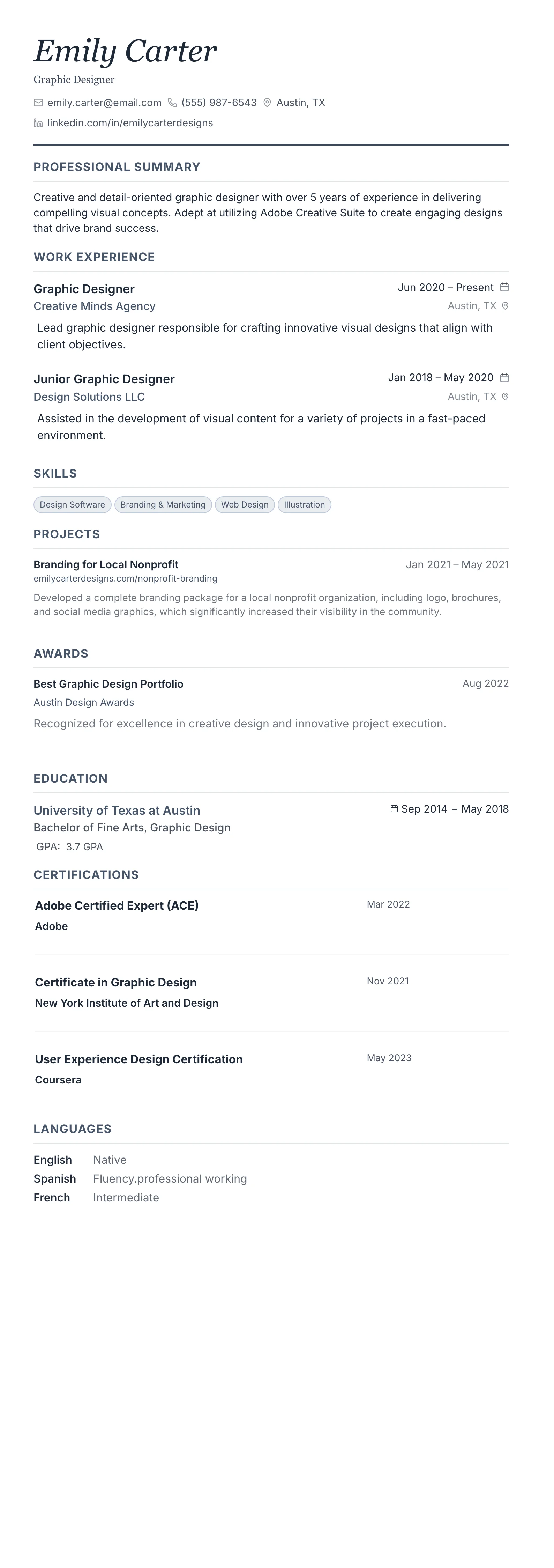 Monochrome Professional template preview