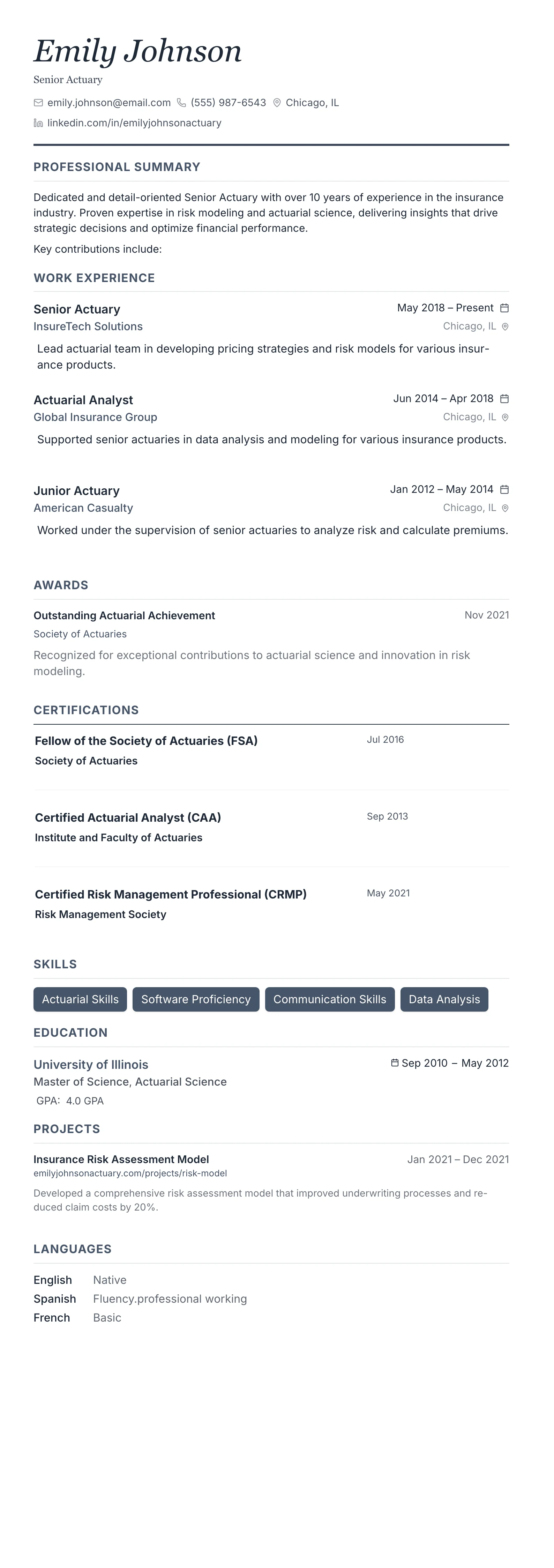 Monochrome Professional template preview