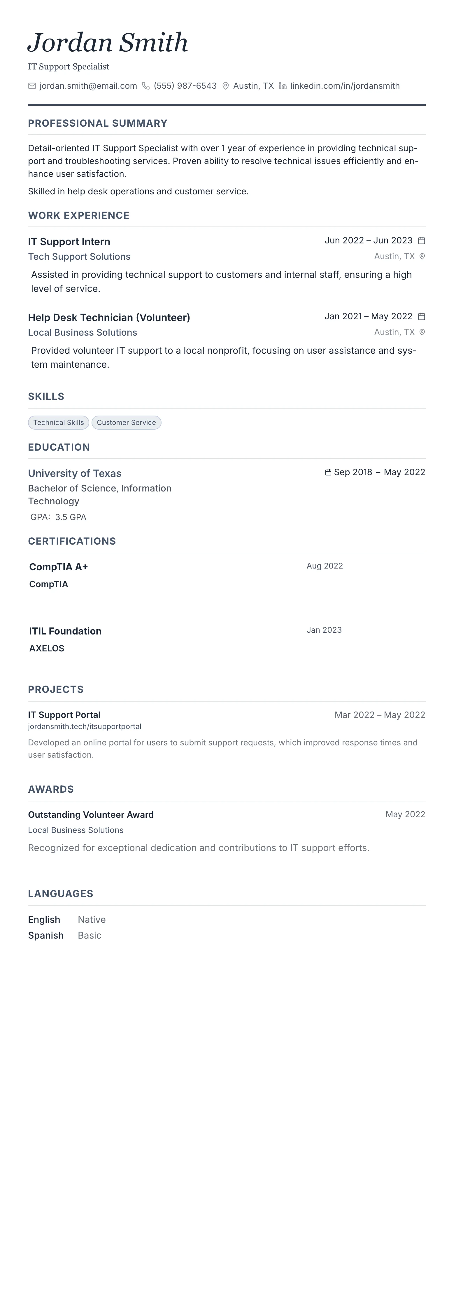 Monochrome Professional template preview